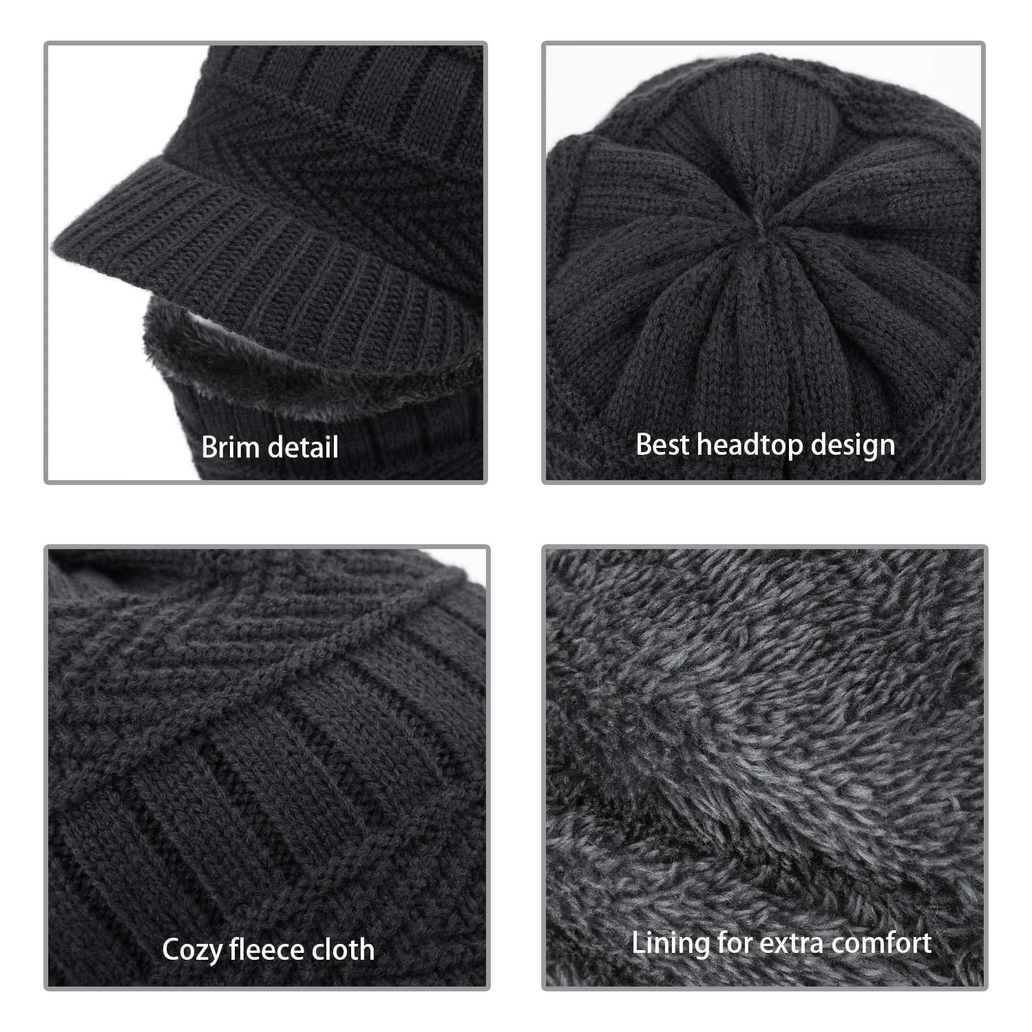 PetginHome- Thermal Cycling Ski Beanie Hat with Neck Warmer, Winter Balaclava for Men &Women