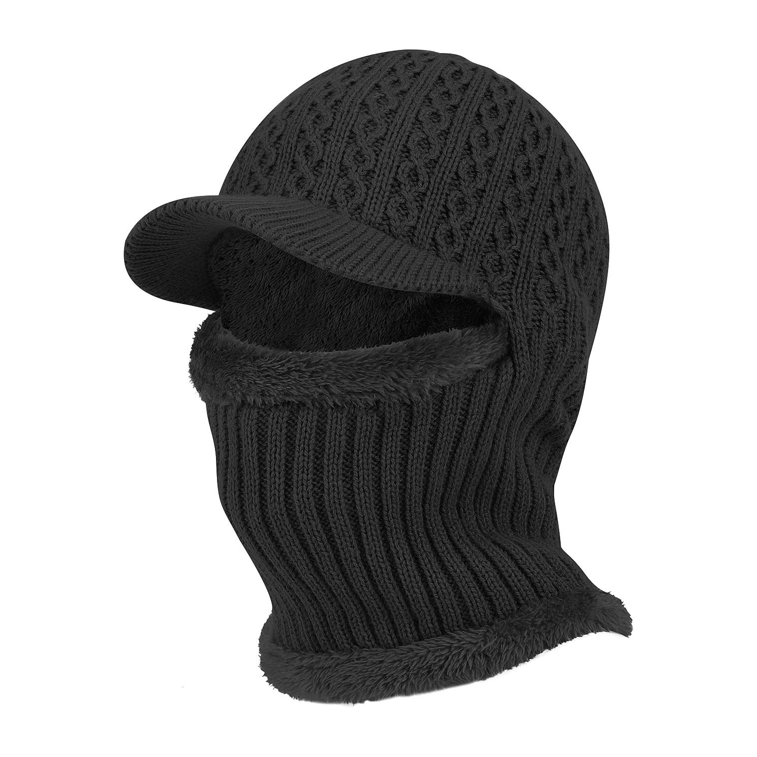 PetginHome- Thermal Cycling Ski Beanie Hat with Neck Warmer, Winter Balaclava for Men &Women
