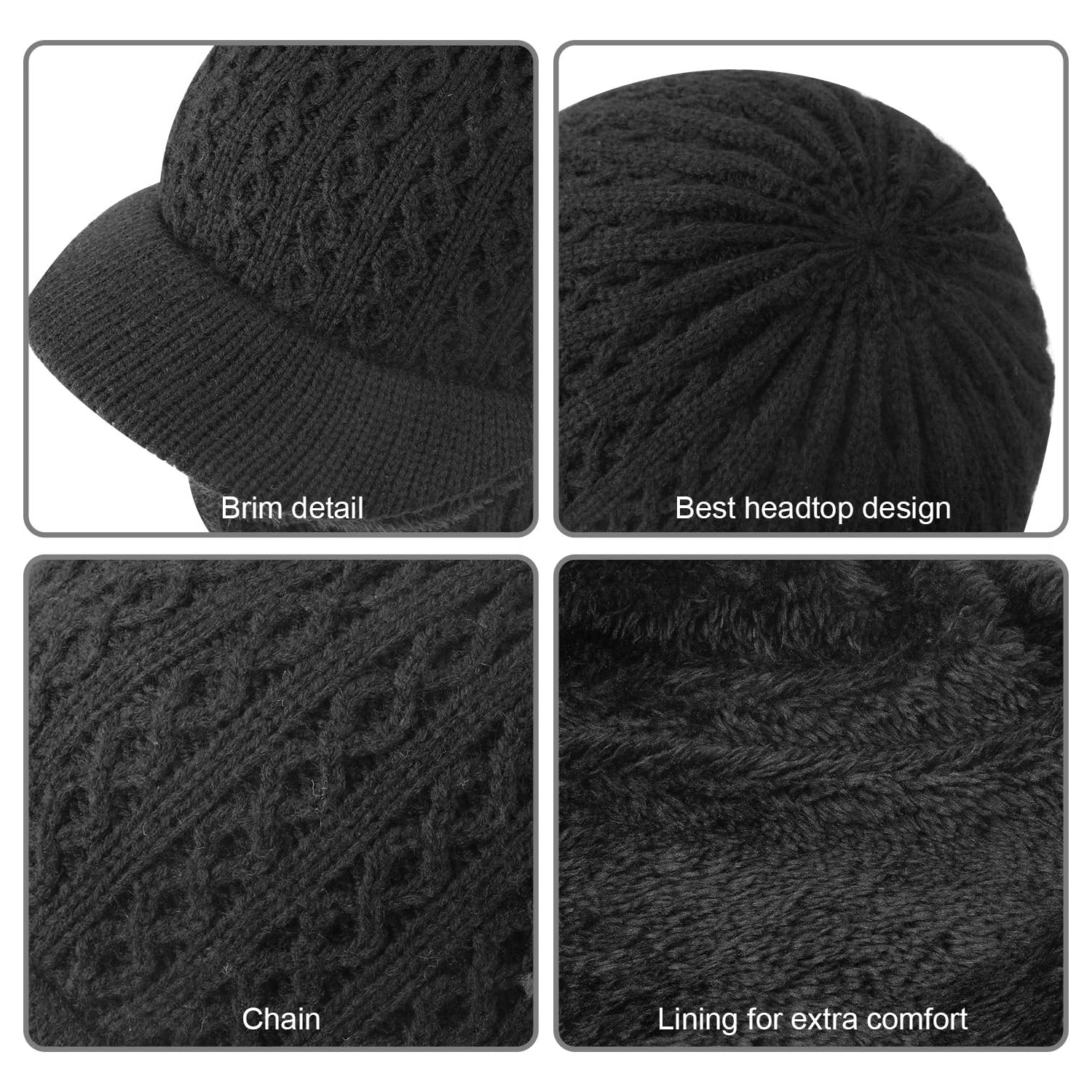 PetginHome- Thermal Cycling Ski Beanie Hat with Neck Warmer, Winter Balaclava for Men &Women