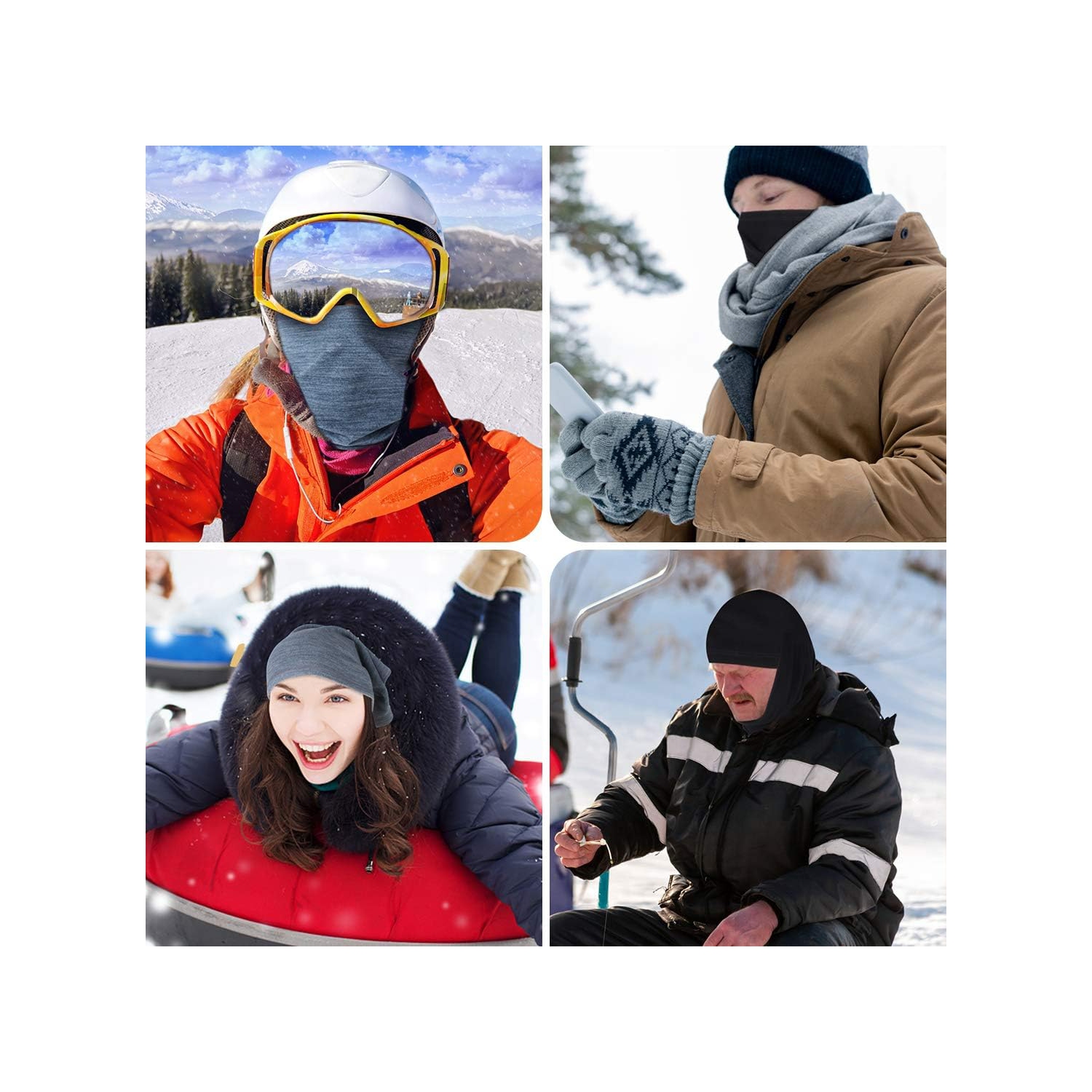 PetginHome- 2 Pack Winter Neck Warmer Gaiter Outdoor Sports,Soft Fleece Windproof Face Cover Mask Scarf Bandana for Men & Women