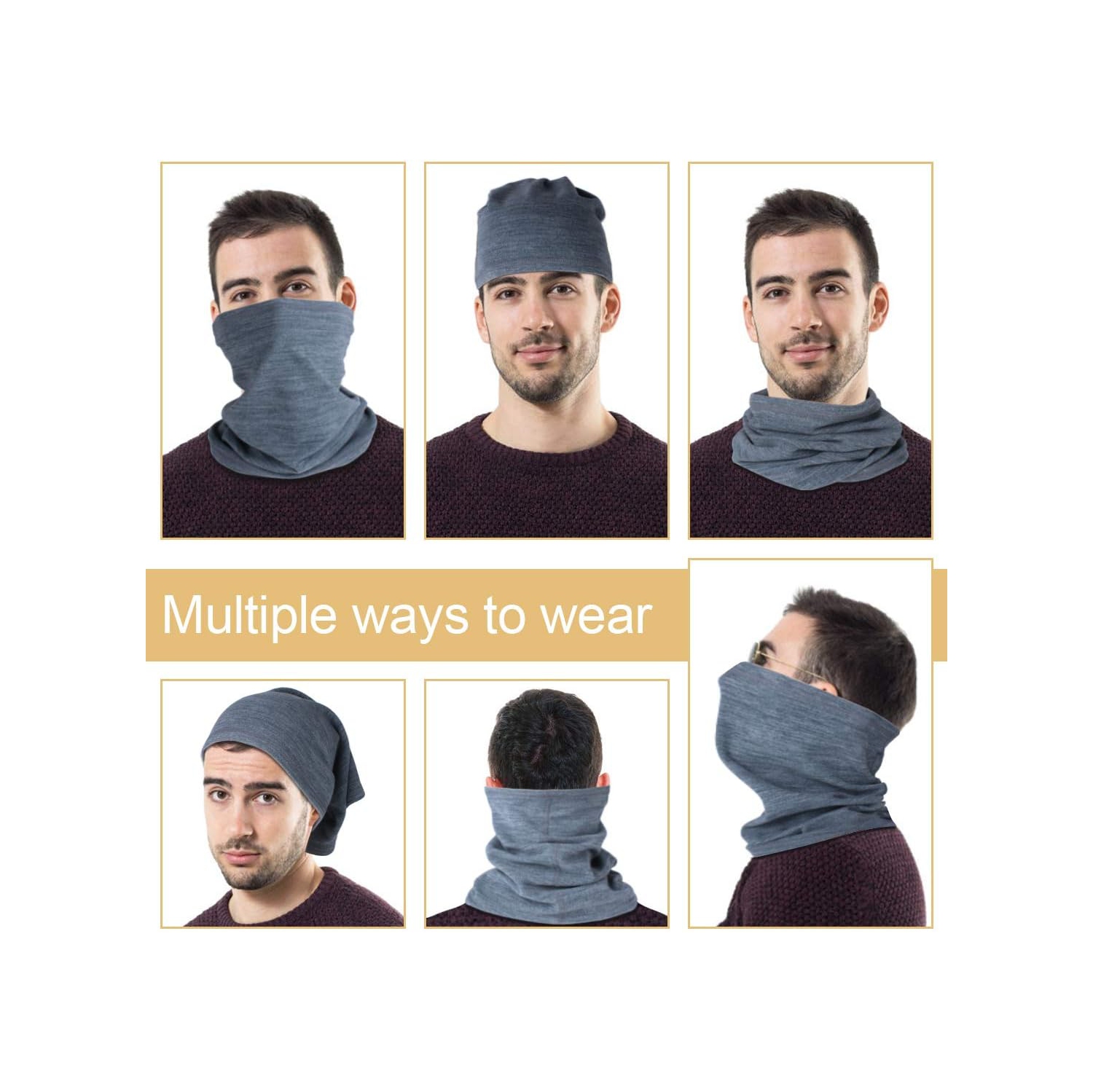 PetginHome- 2 Pack Winter Neck Warmer Gaiter Outdoor Sports,Soft Fleece Windproof Face Cover Mask Scarf Bandana for Men & Women