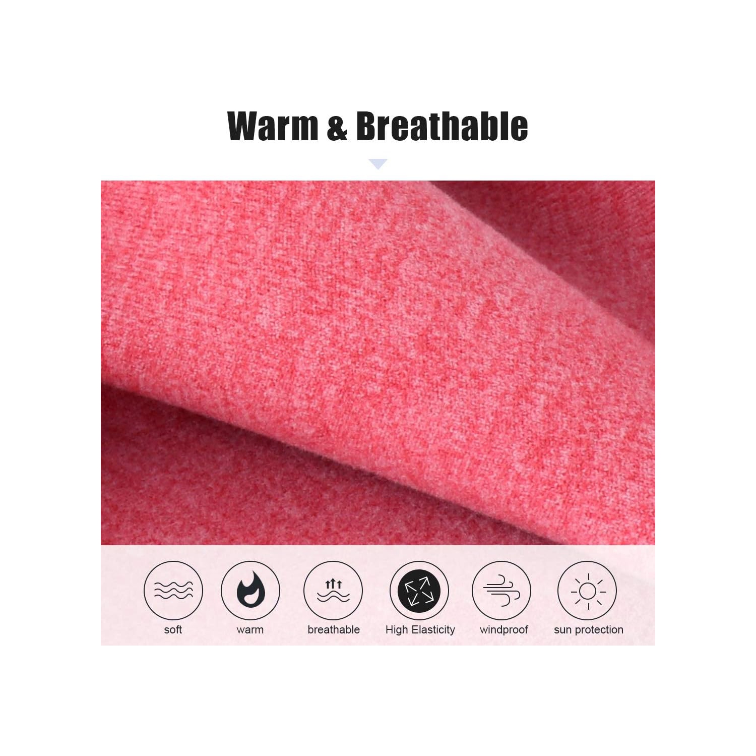 PetginHome- 2 Pack Winter Neck Warmer Gaiter Outdoor Sports,Soft Fleece Windproof Face Cover Mask Scarf Bandana for Men & Women