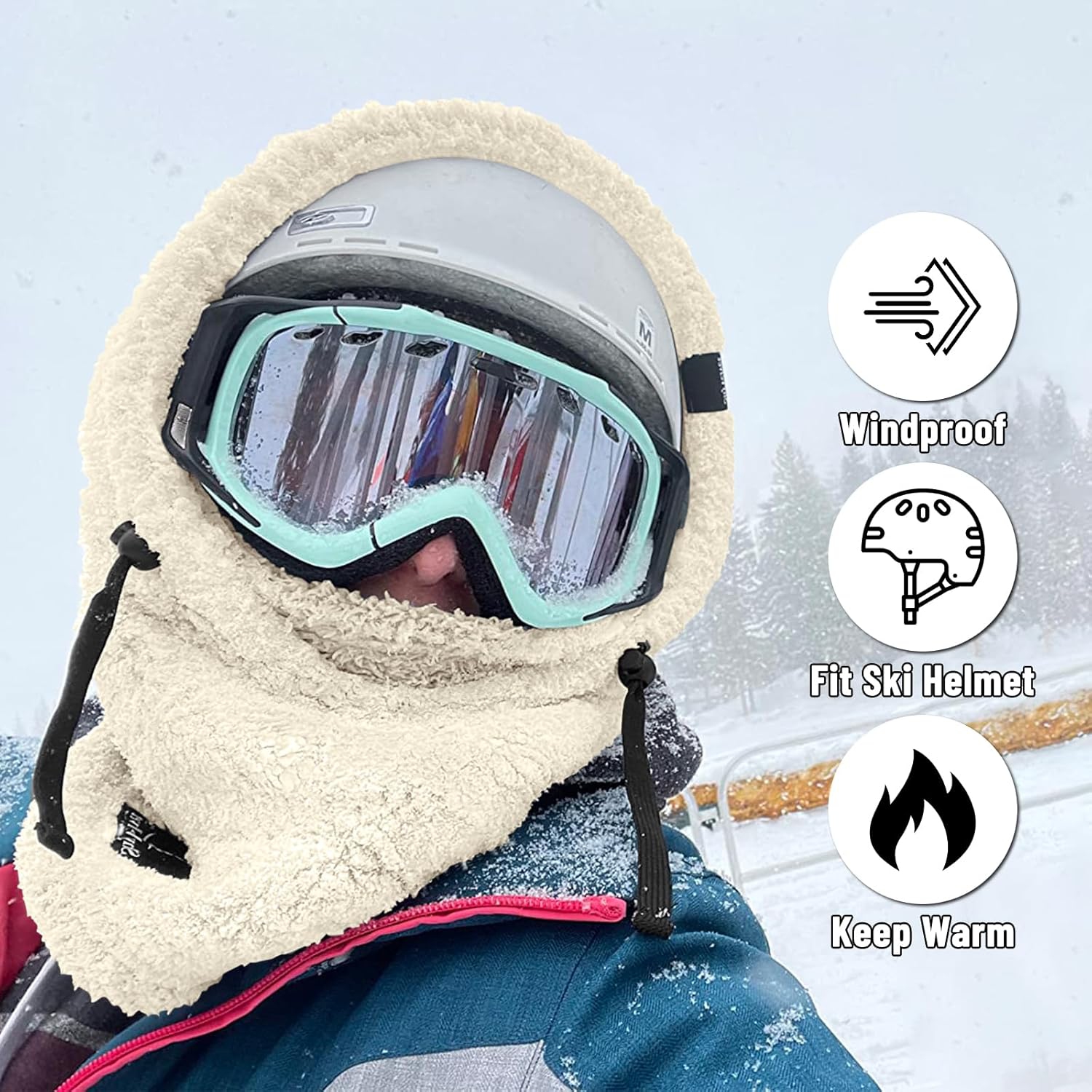 PetginHome- Balaclava Cold Weather Fleece Windproof Ski Mask Face Mask Neck Warmer Scarf Helmet Breathable Thermal