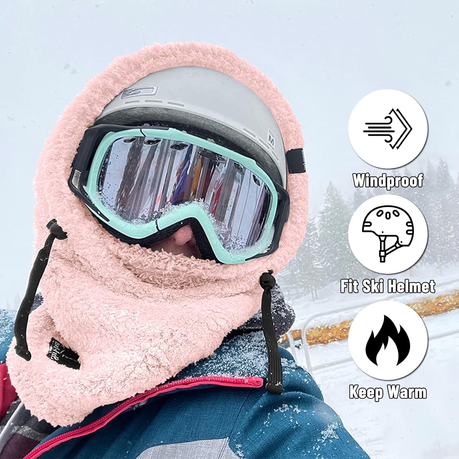 PetginHome- Balaclava Cold Weather Fleece Windproof Ski Mask Face Mask Neck Warmer Scarf Helmet Breathable Thermal