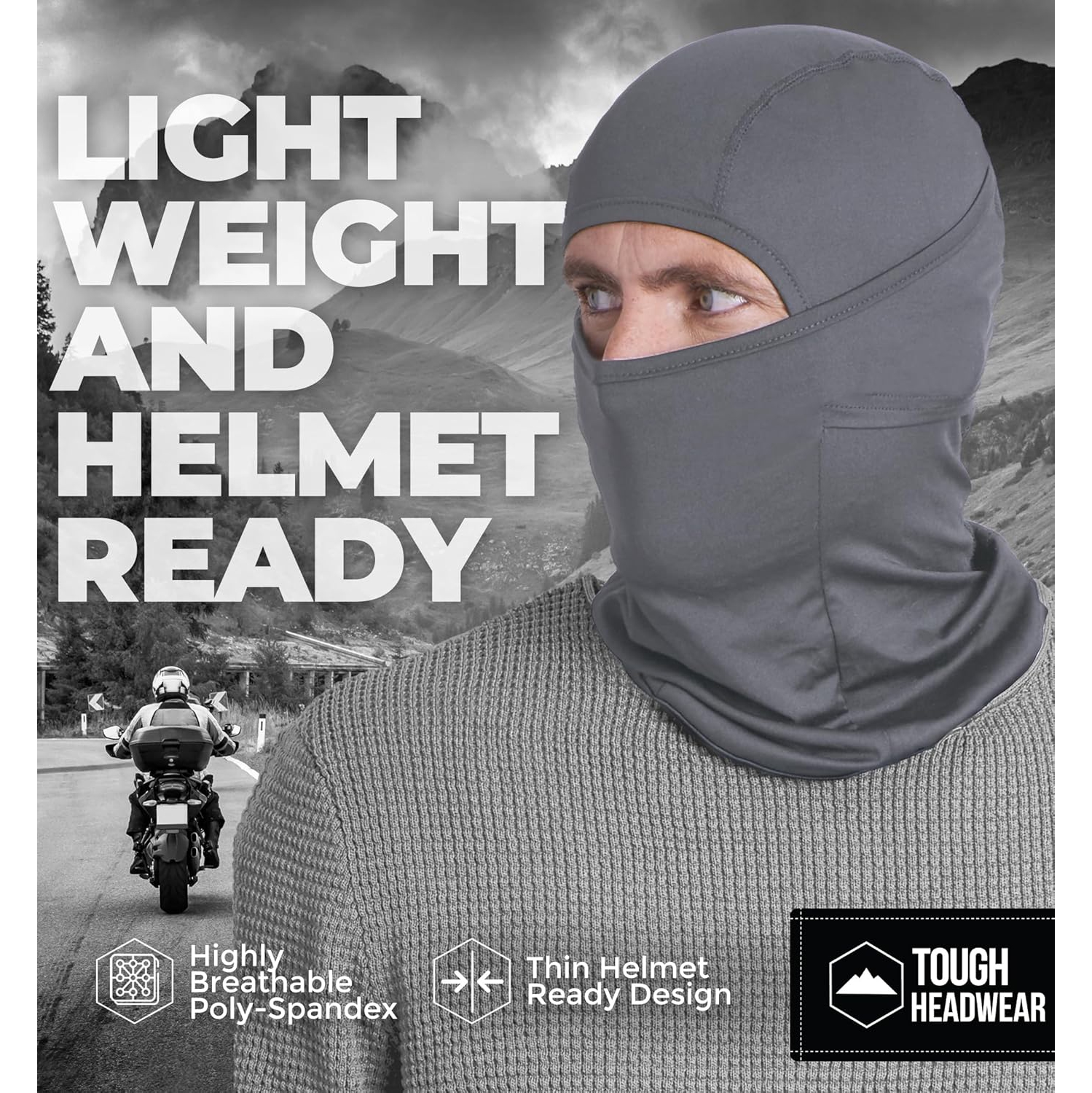 PetginHome- Headwear Black Balaclava Ski Mask, Motorcycle Balaclava Face Mask for Cold Weather - Snowboard Mask