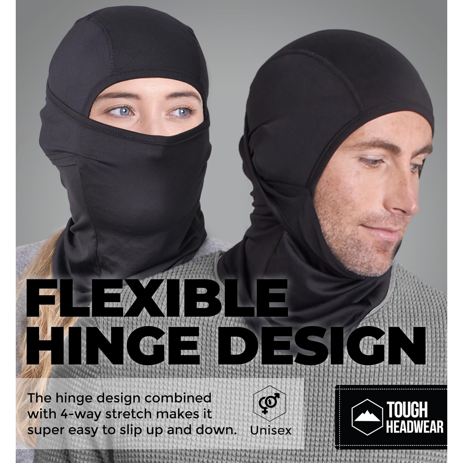 PetginHome- Headwear Black Balaclava Ski Mask, Motorcycle Balaclava Face Mask for Cold Weather - Snowboard Mask