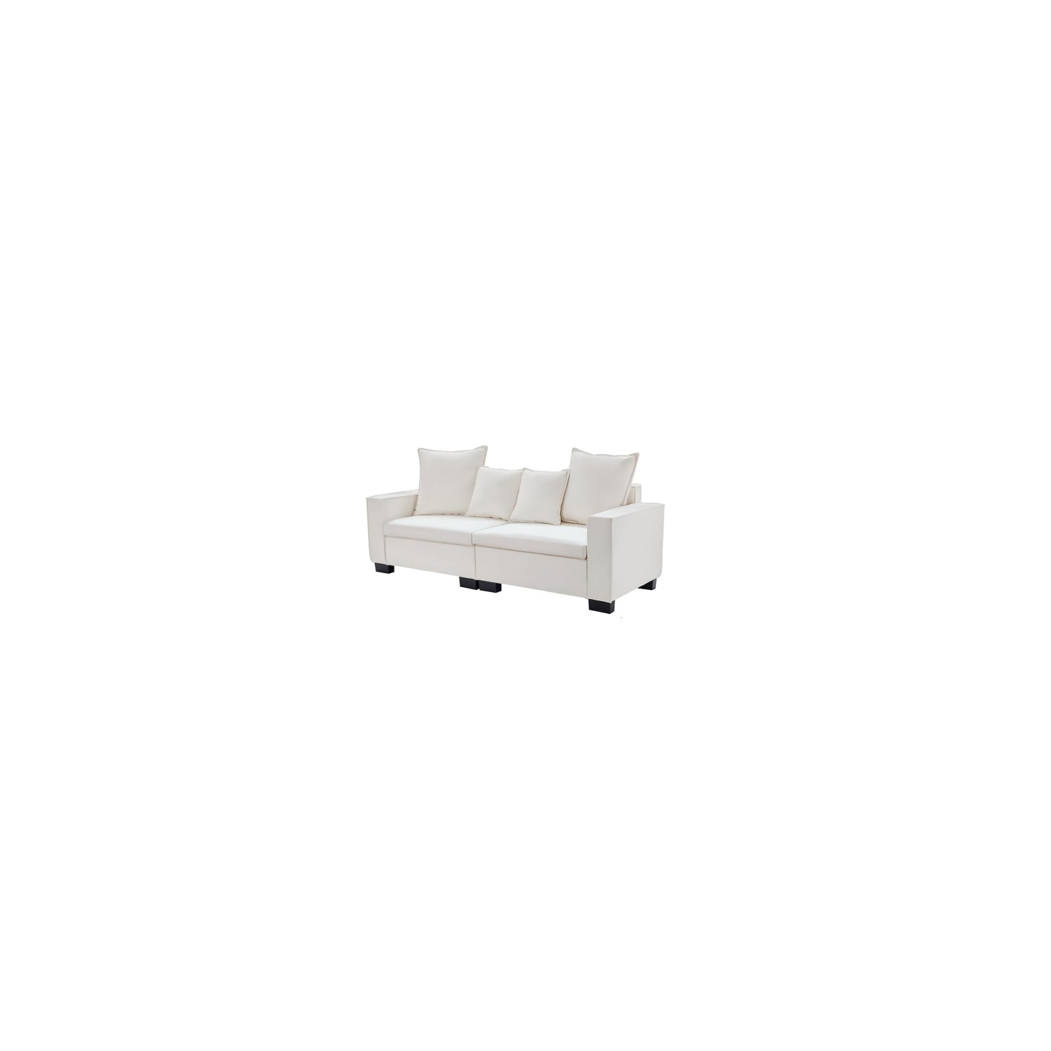 82" inch Modern Sofa, 2 Seater Modular Sofa with Extra Wide Armrests & 4 Throw Pillows for Home, Living Room