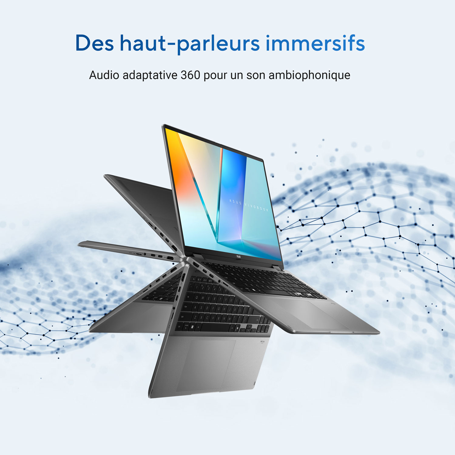Copilot+ PC 2-en-1 à écran tactile de 16 po Vivobook 16 Flip d'ASUS - Gris mat