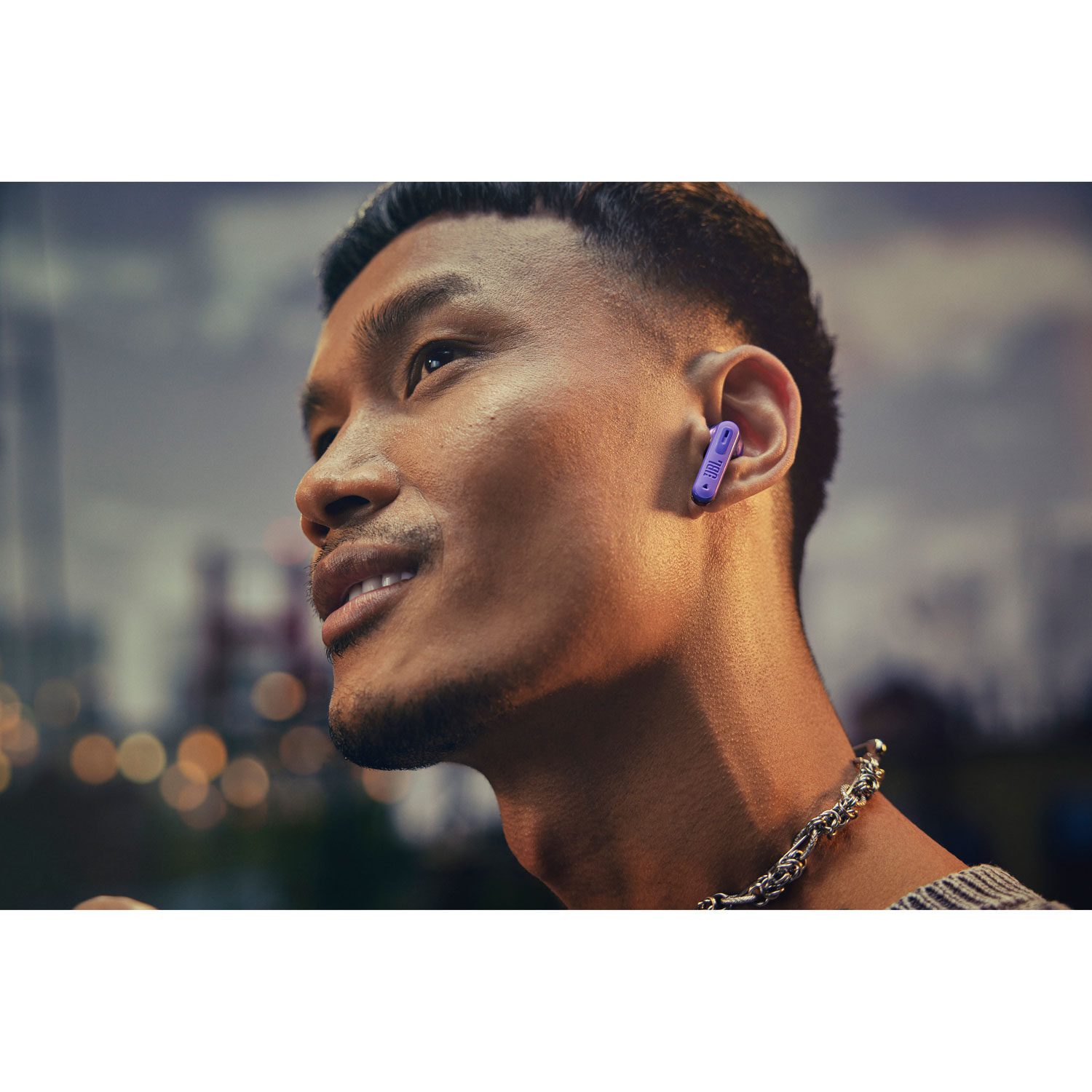 Écouteurs boutons 100 % sans fil à suppression du bruit Tune Beam 2 édition Ghost de JBL - Violet fantôme