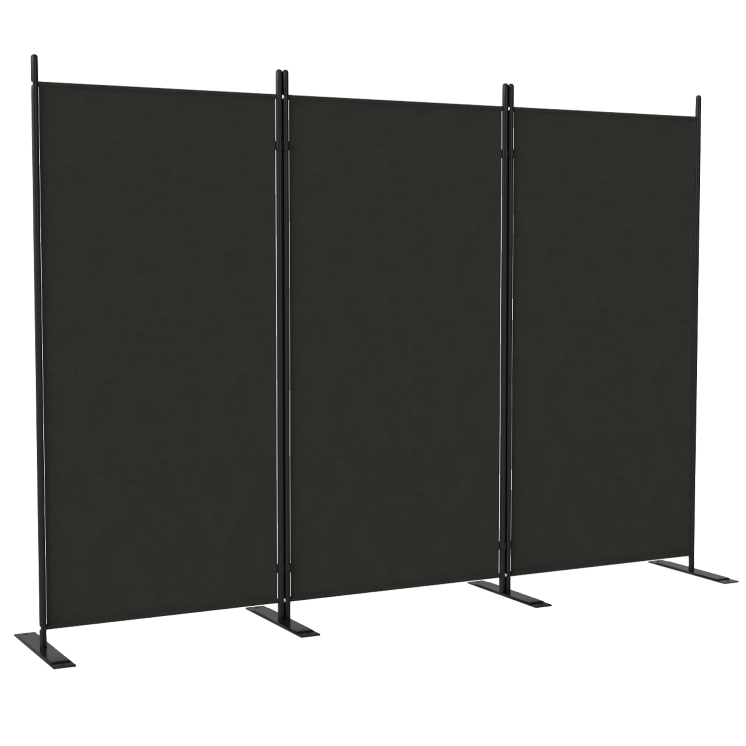 Outsunny 3 Panel Folding Outdoor Privacy Screen, 5.8FT Tall Room Divider with UV30+ Protection, Freestanding Privacy Panel Partition with Stable Base