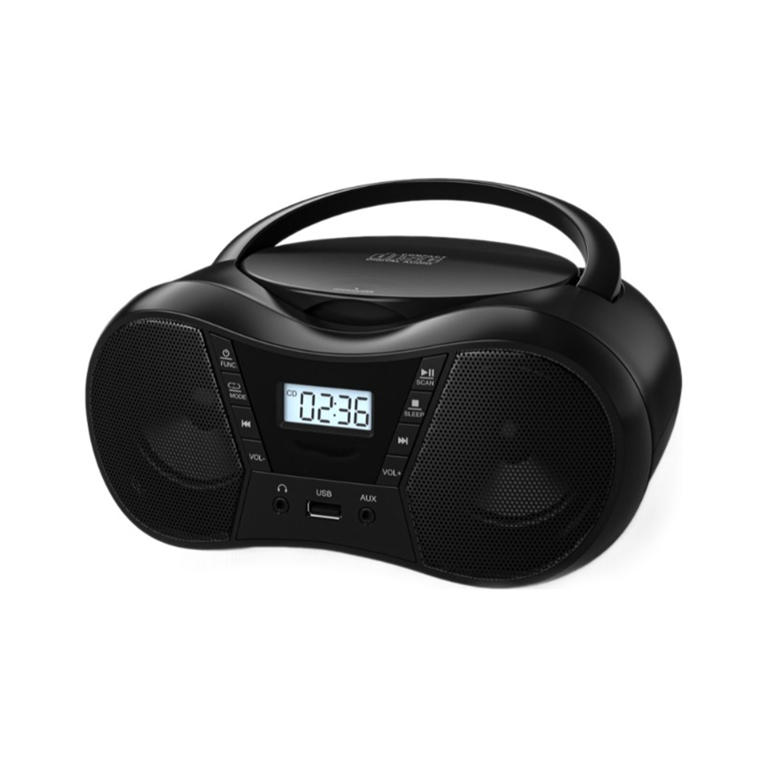 Home Portable CD Player,Boombox with AM/FM Radio,Bluetooth,USB,Boombox Portable CD Players for Home and Office-Black