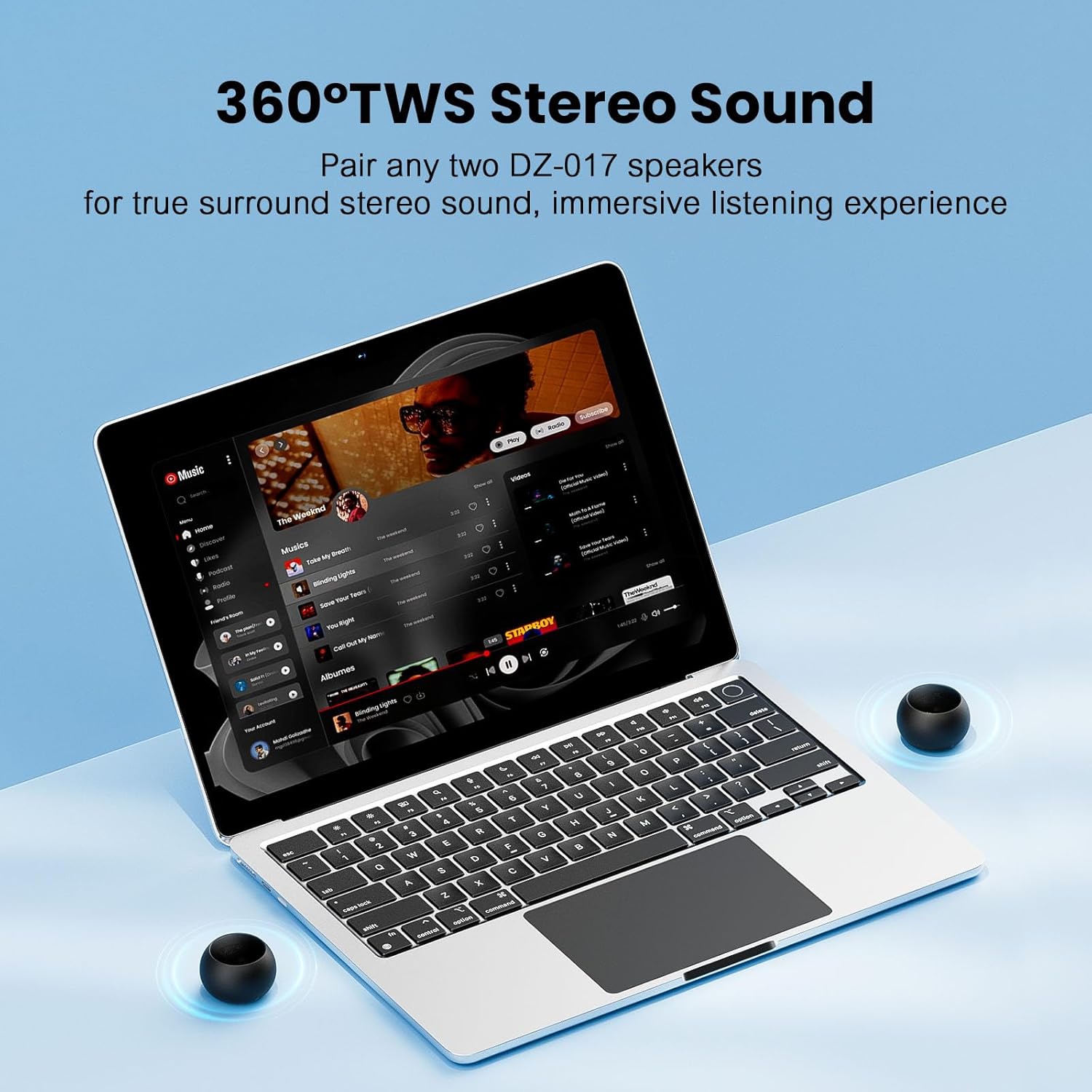 Small Speaker,Bluetooth Shower Speaker with Stereo Sound & Bass,Mini Wireless Speaker,Shower Speaker for Room Hiking Biking-Black