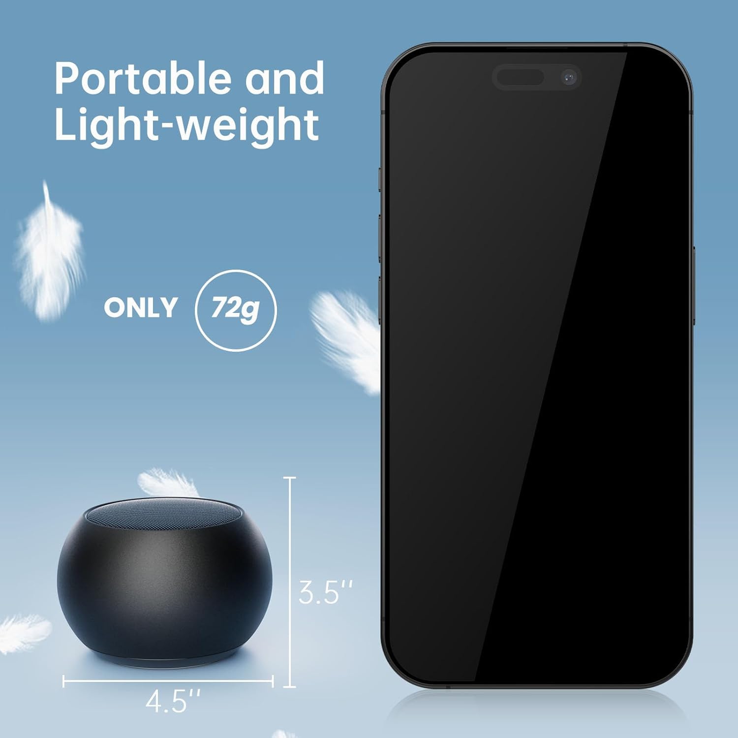 Small Speaker,Bluetooth Shower Speaker with Stereo Sound & Bass,Mini Wireless Speaker,Shower Speaker for Room Hiking Biking-Black