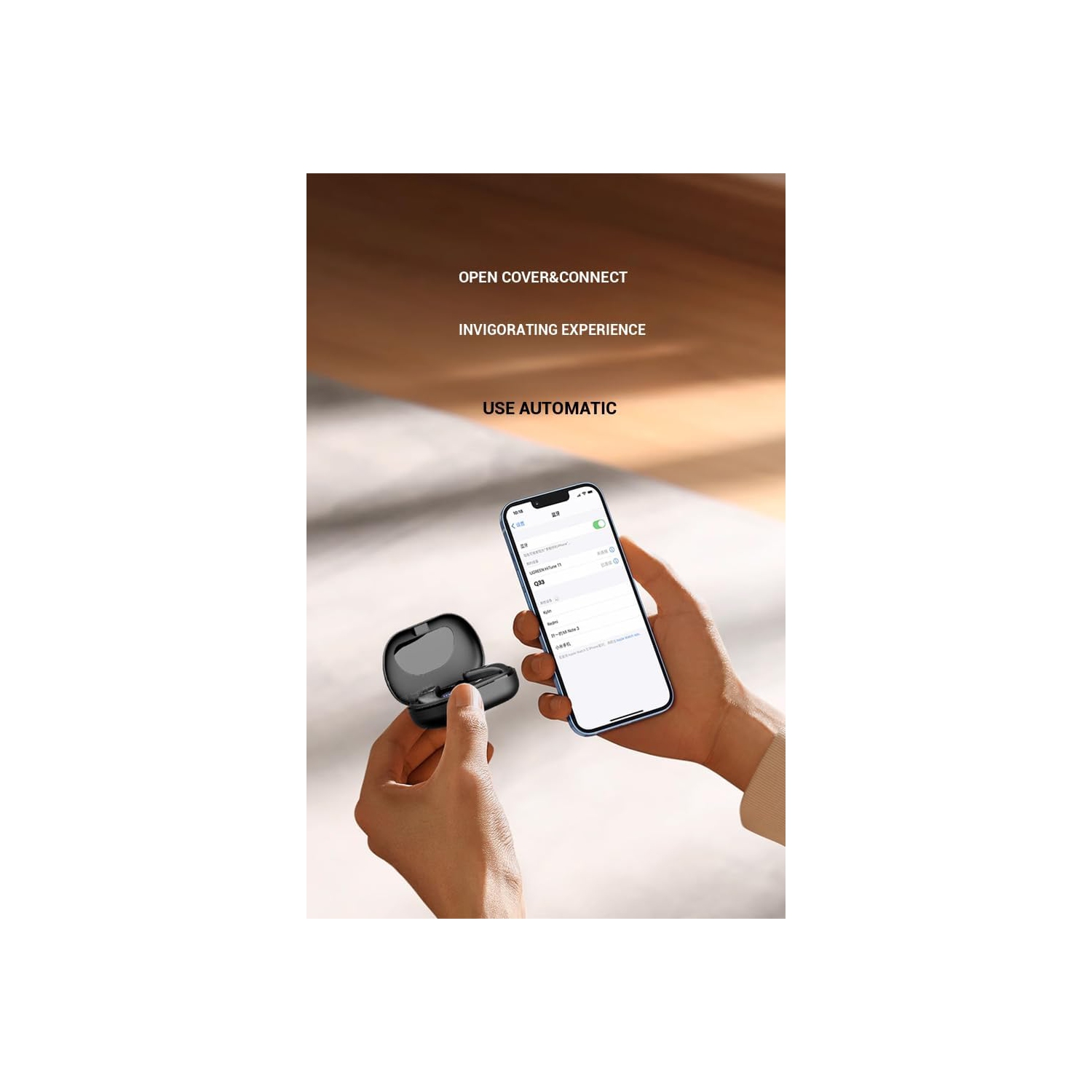 Wireless Sports Over-Ear Earphones Touch Control Headphone LED Display Ear Hook Bluetooth Headset-Black