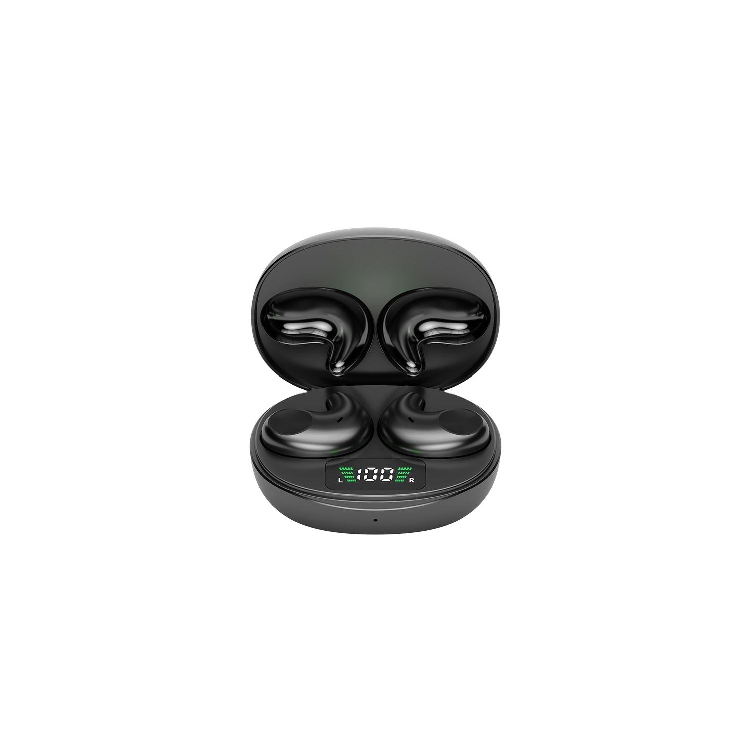 Écouteurs Bluetooth sans fil Écouteurs stéréo avec microphone Écouteurs bouton Sleeping Ear Buds - Noir