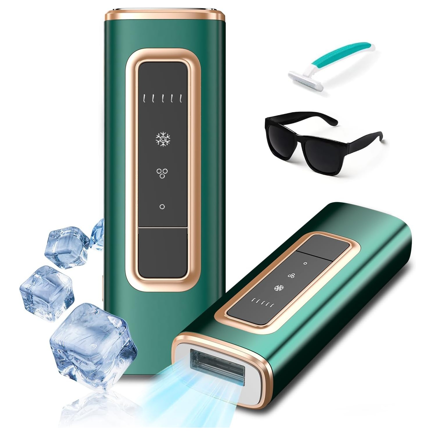 Épilateur laser IPL, appareil d'épilation avec refroidissement de glace pour femmes et hommes, épilateur sans douleur pour armatures de visage bras