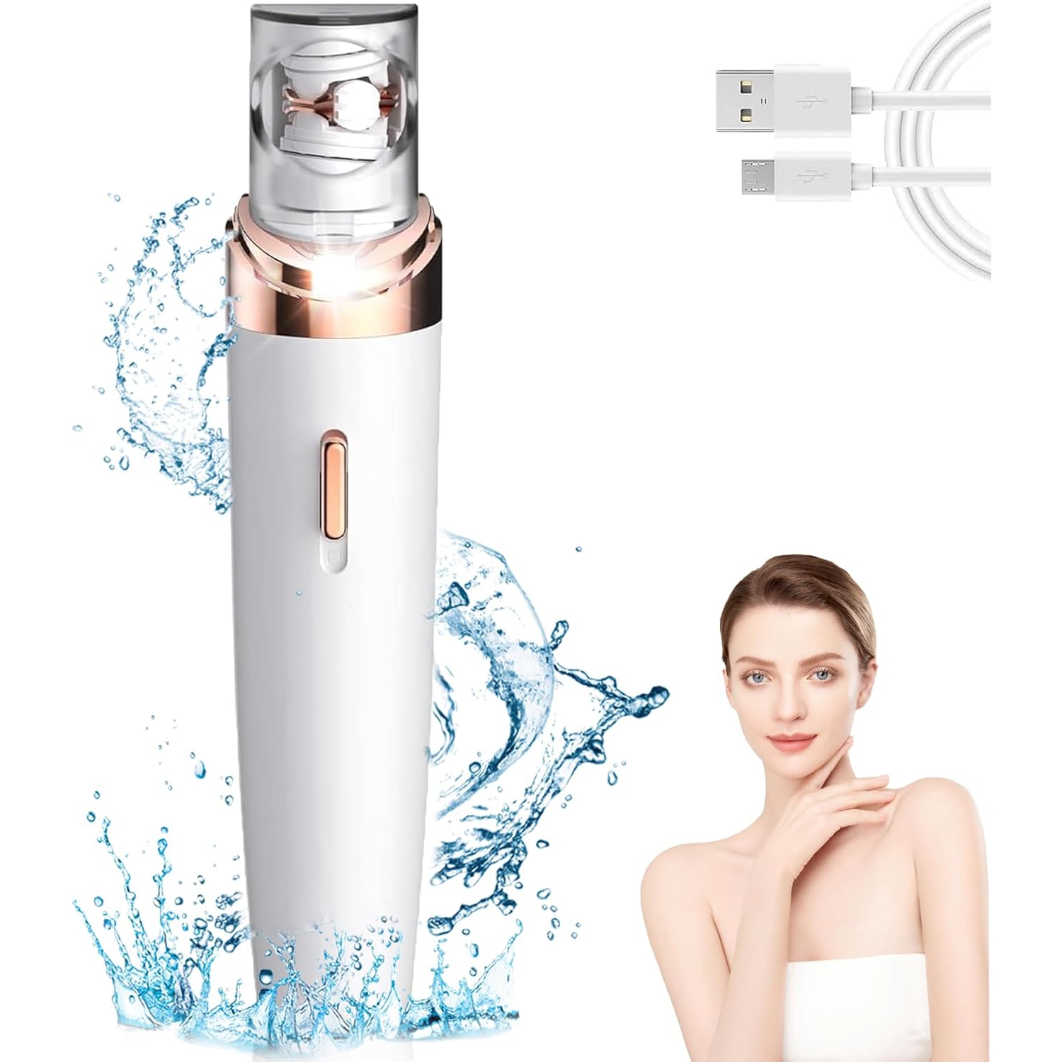 Women Face Epilator,Mini Facial Hair Removal for Women,Portable Hair Removal for Face Armpits Arms Bikini Line,Cordless Rechargeable Epilator-White