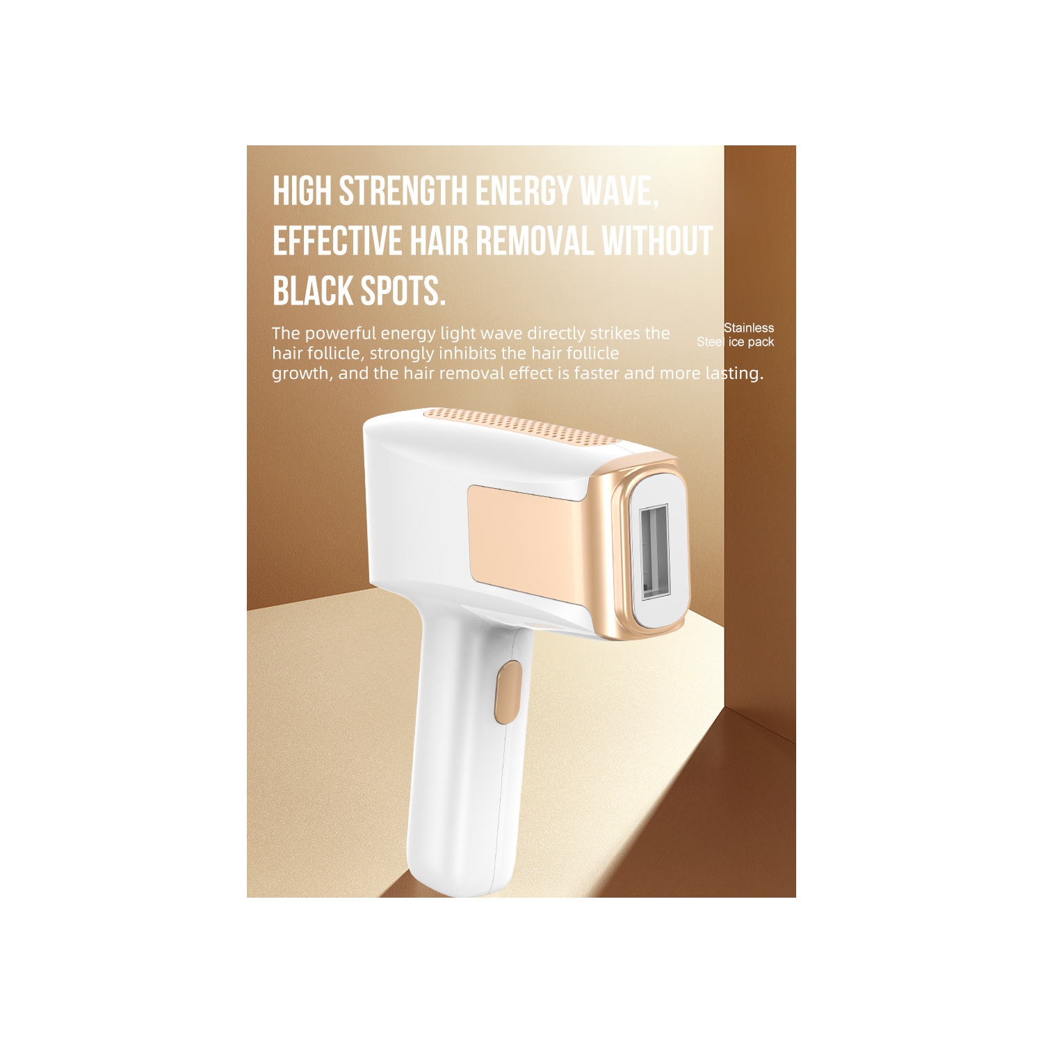 Freezing Point Painless Hair Shaver Strong Pulse Epilator IPL Hair Removal Device Laser Epilator for Home Use-White