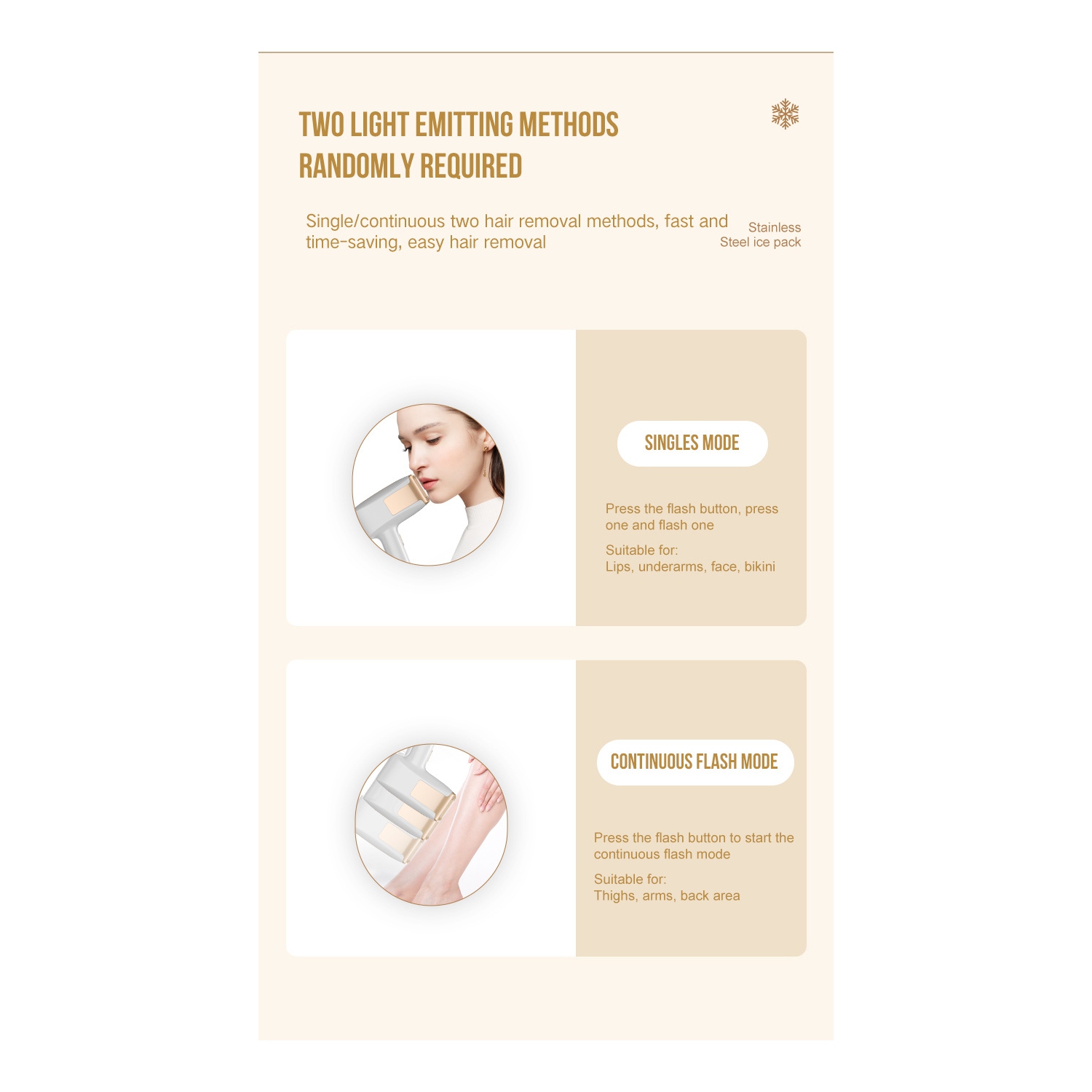 Freezing Point Painless Hair Shaver Strong Pulse Epilator IPL Hair Removal Device Laser Epilator for Home Use-White