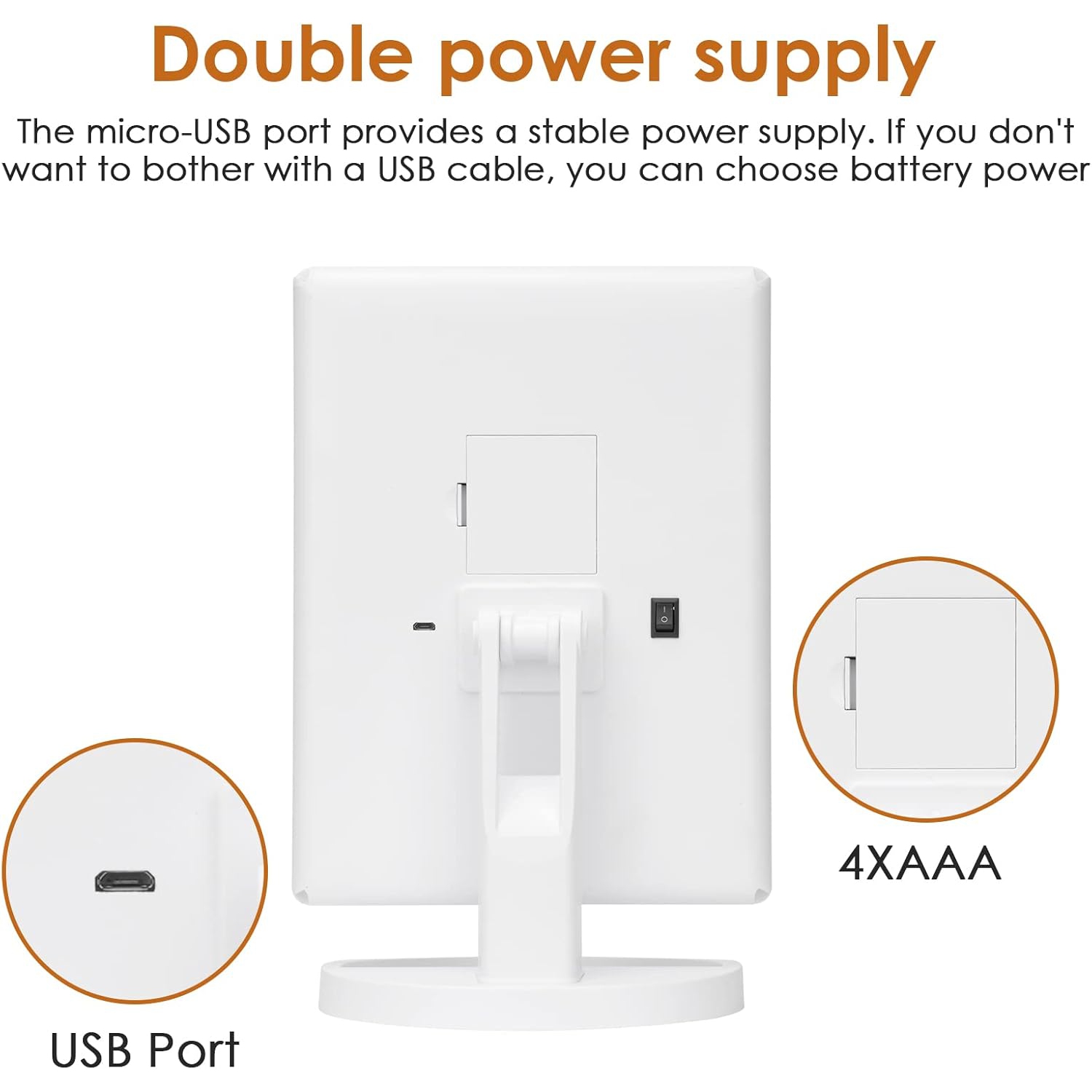 Makeup Mirror Vanity Mirror with Lights, Bathroom Adjustable Brightness Mirrors 1X/2X/3X/10X Magnification and Touch Screen Trifold Makeup Mirror