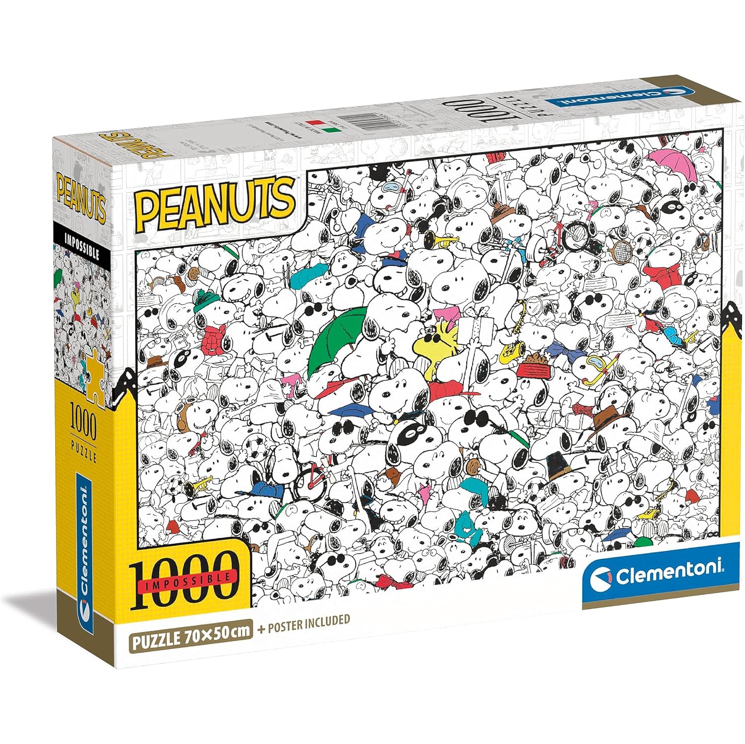 Clementoni 39804 Impossible Peanuts 1000 morceaux, Adultes, Comic Puzzle, Difficulté en Italie