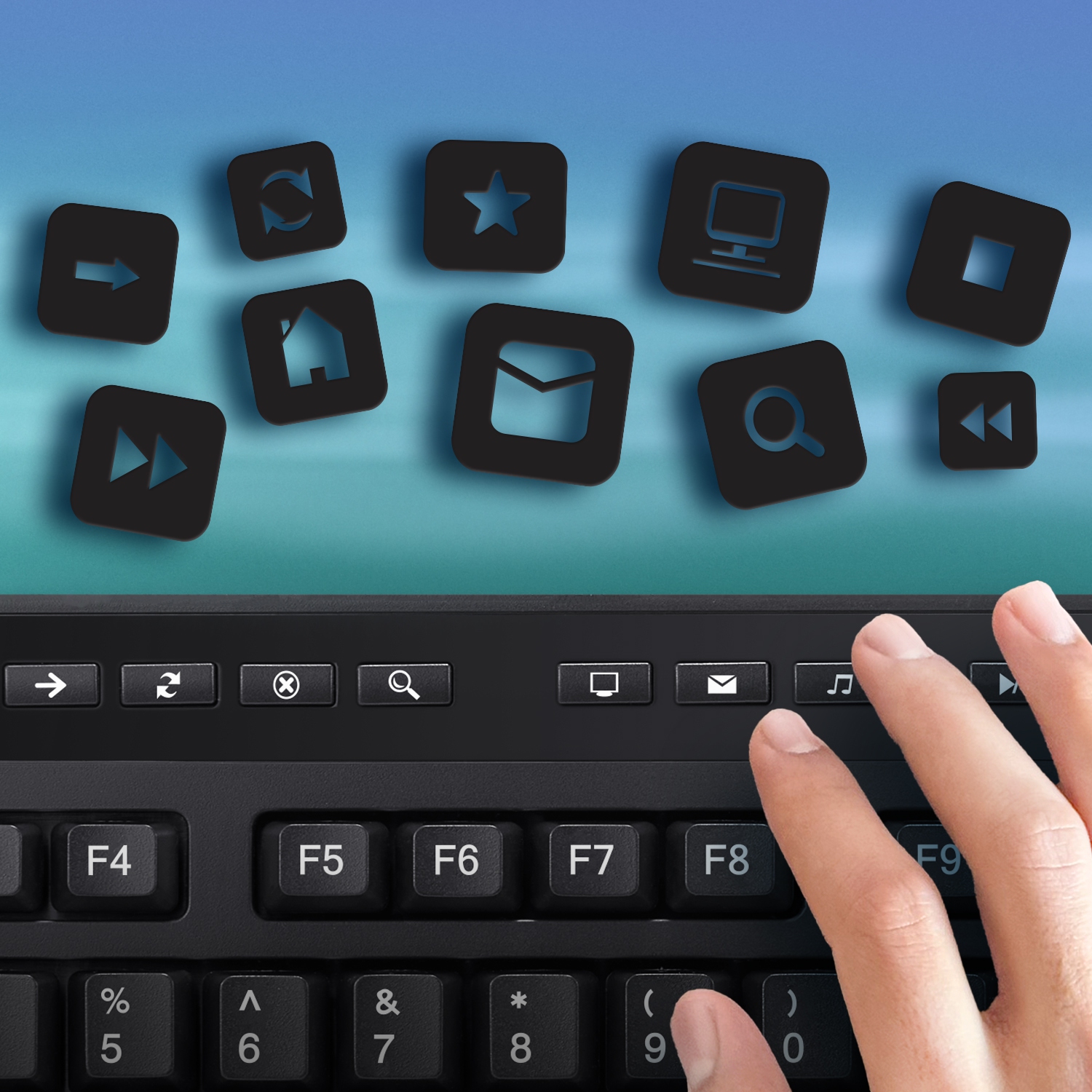 Adesso – Clavier EasyTouch 445 avec touche de raccourci Copilot, pavé tactile intégré, molette de défilement, touches de raccourci multimédias et