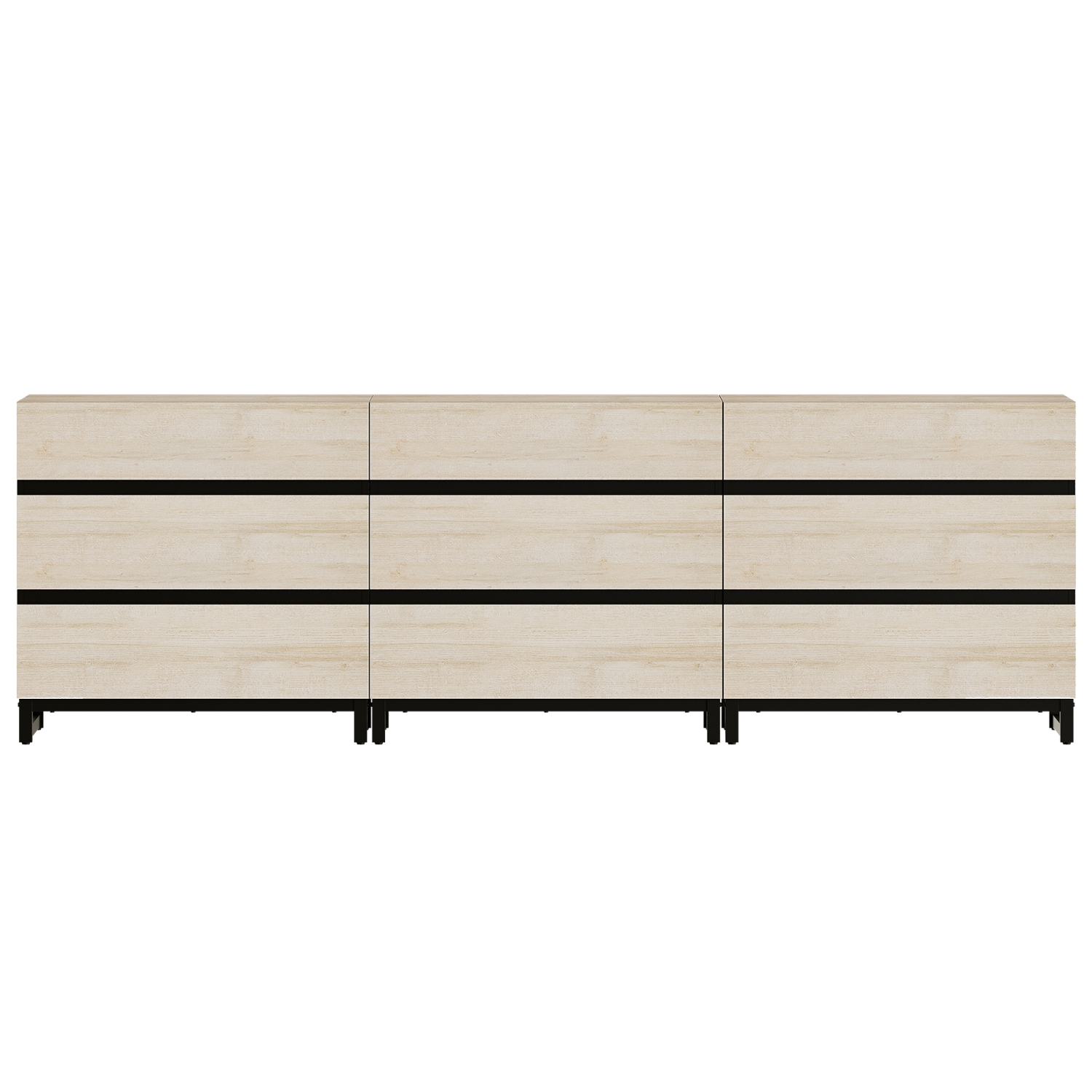 WAMPAT Dresser for Bedroom with 9 Drawers, 94.5" Wide Storage Organizer Chest of Drawers, Modern Wood Kid Dresser Baby Dresser for Living