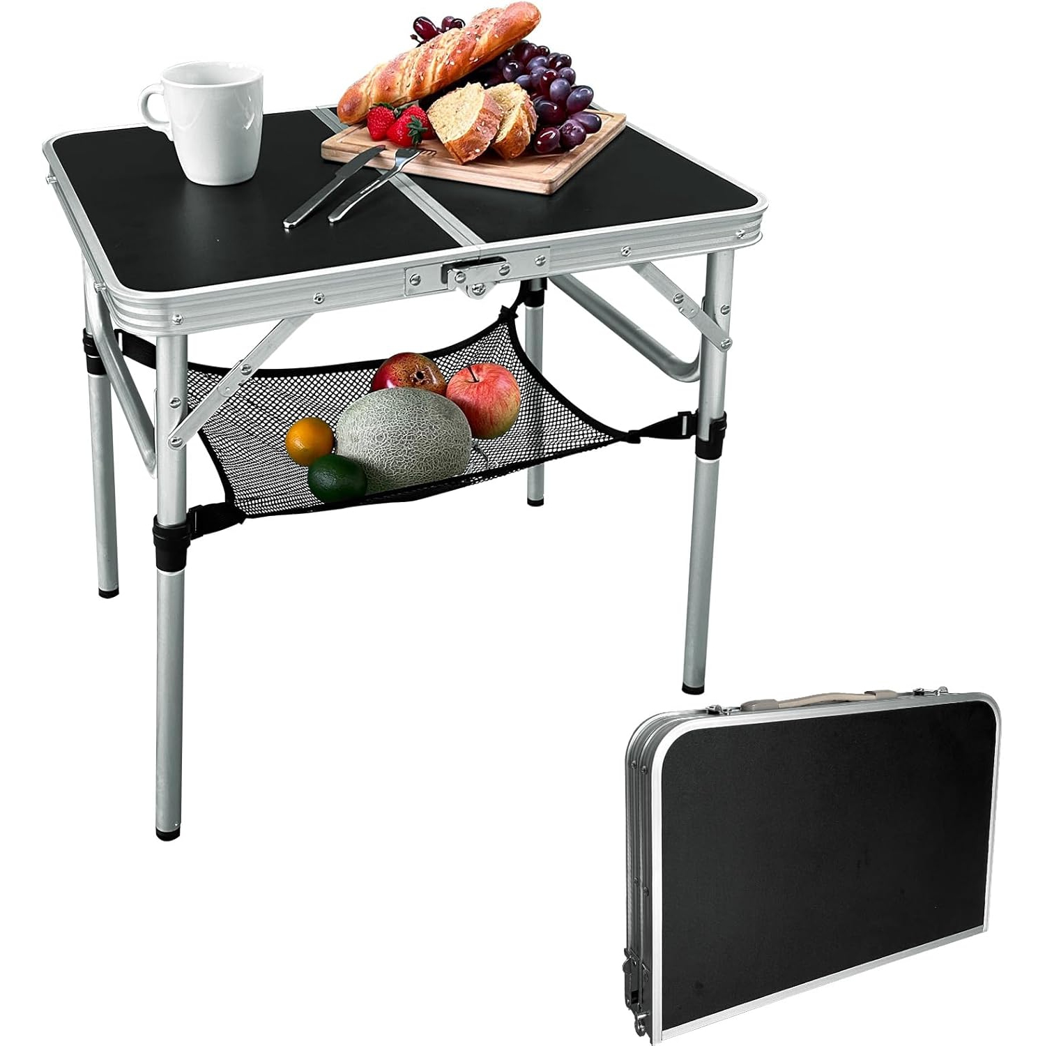 Table pliante PetginHome, table de camping à hauteur réglable, table de camping en aluminium légère pour la plage, intérieur