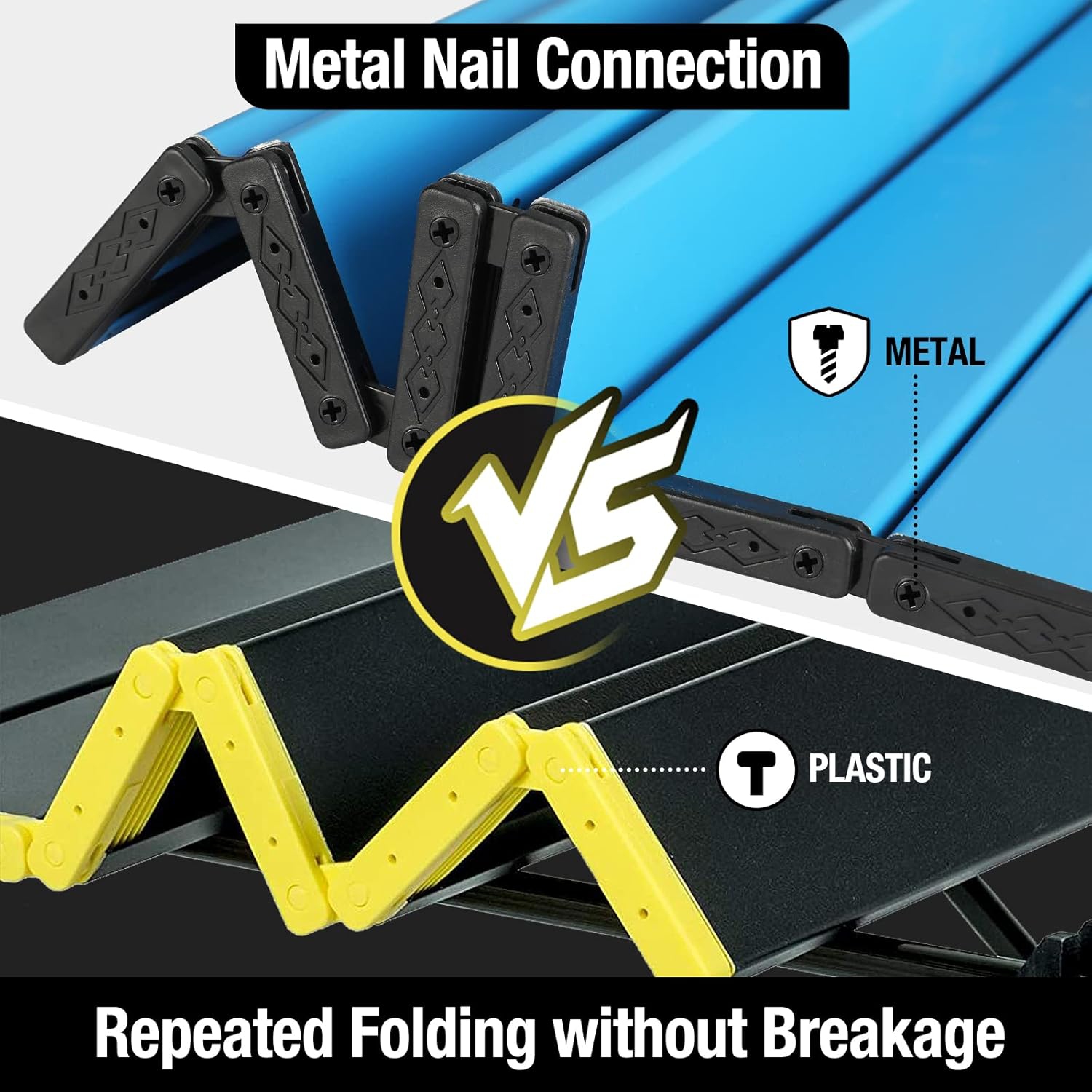 PetginHome Folding Portable Camping Table, Ultralight Aluminum Compact Side Table, Foldable Lightweight Table with Carry Bag for Picnic,Beach