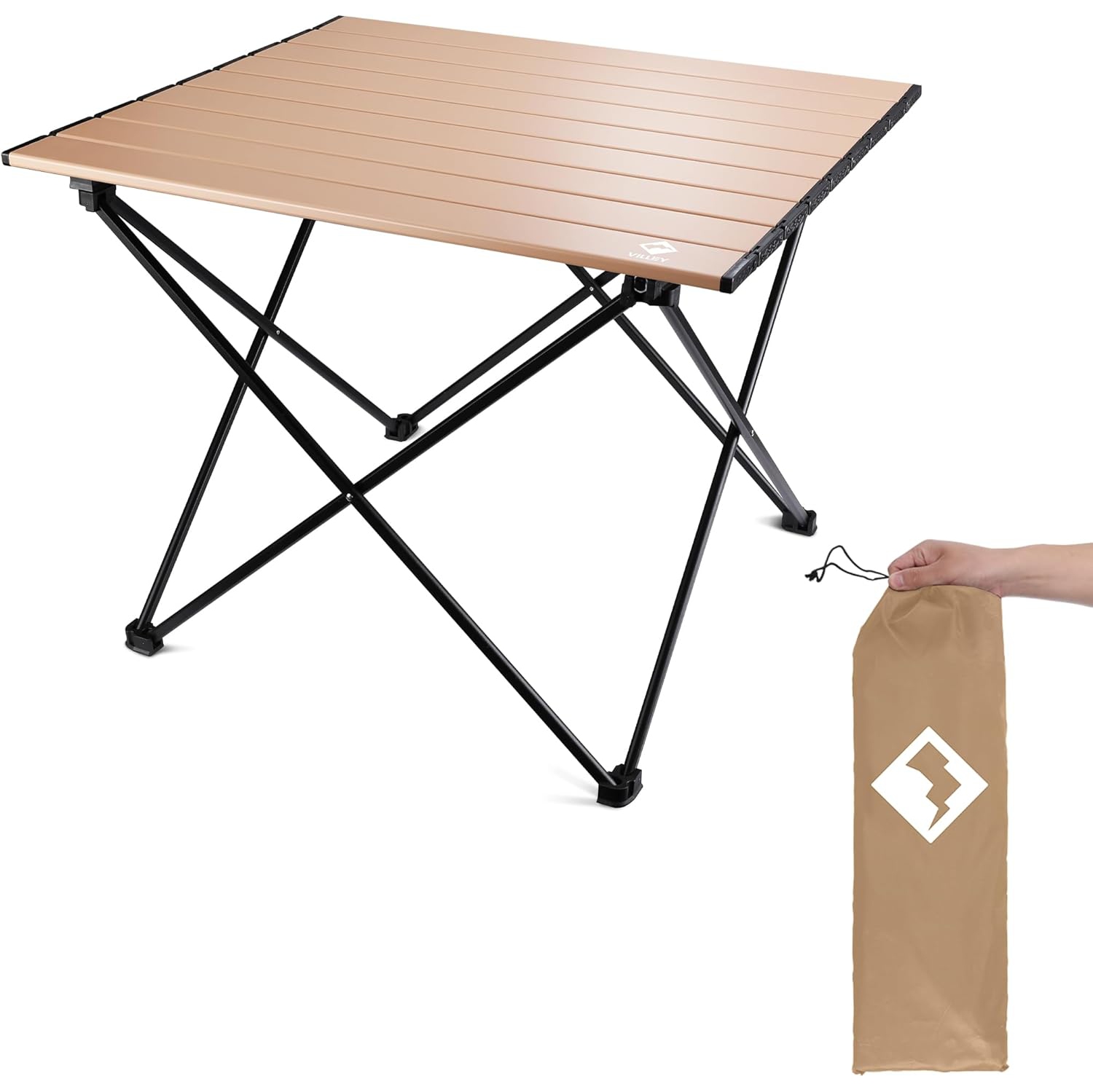 Table de camping pliable et portative de PetginHome, table d'appoint compacte en aluminium ultraléger, table légère pliable avec sac de transport