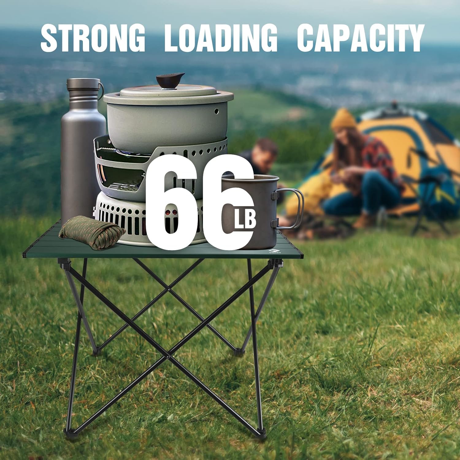 Table de camping pliable et portative de PetginHome, table d'appoint compacte en aluminium ultraléger, table légère pliable avec sac de transport