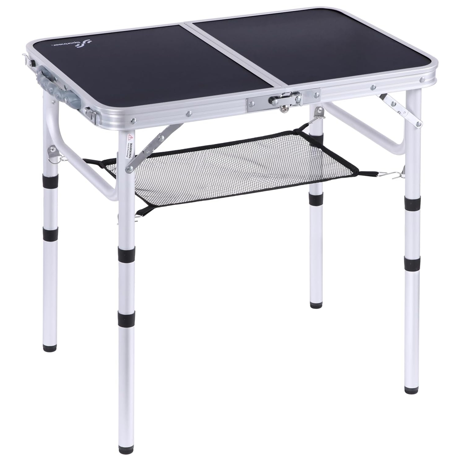 Table de camping pliante de PetginHome, table pliante ajustable Table de camping portative avec couche en filet pour le camping, le pique-nique et le