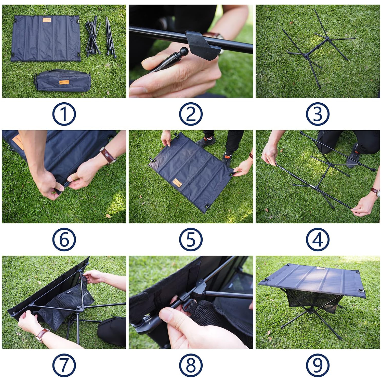 PetginHome Backpacking Table with Storage Mesh for Camping Gear, Hiking Table and Mountaineering Table, Camp Table