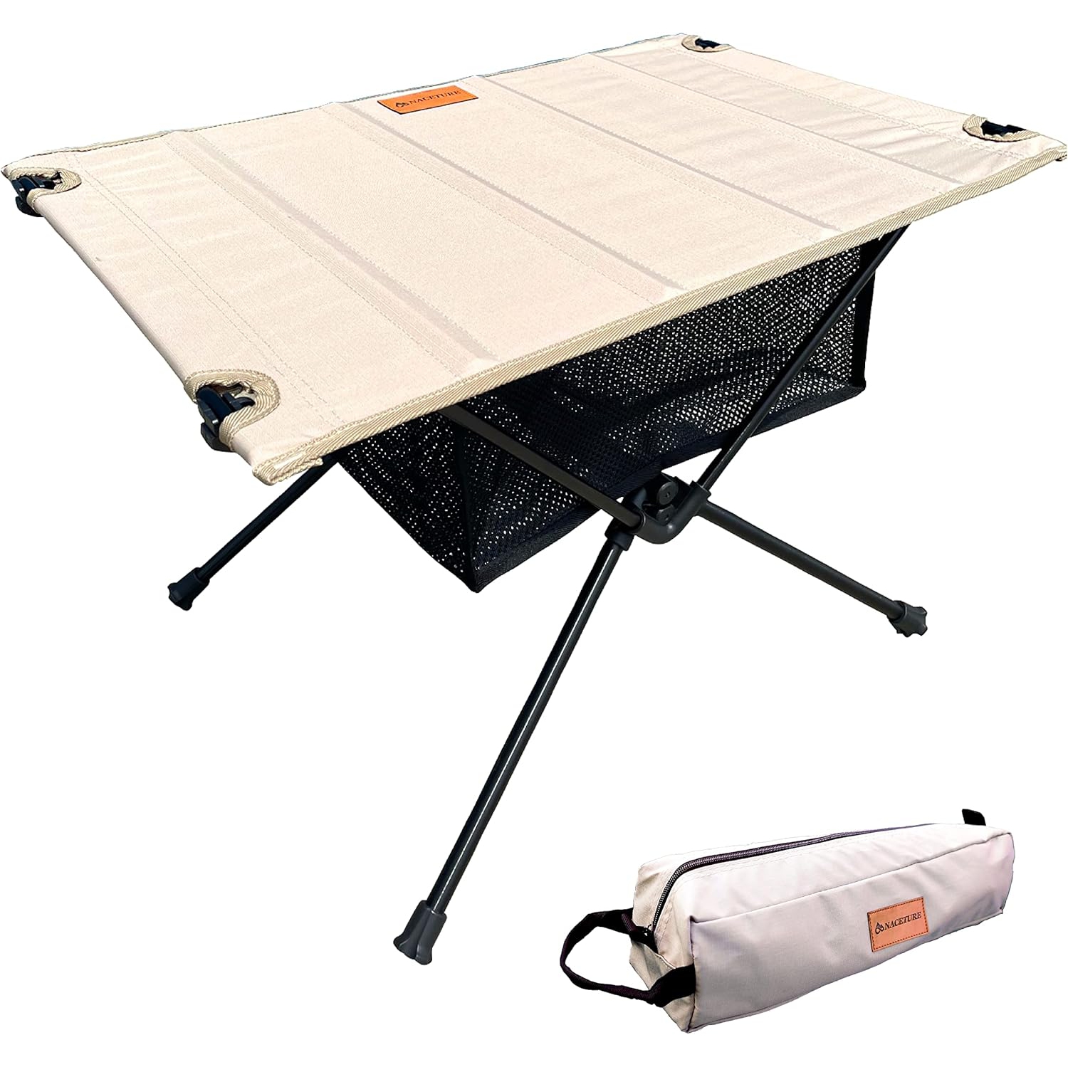 PetginHome Backpacking Table with Storage Mesh for Camping Gear, Hiking Table and Mountaineering Table, Camp Table