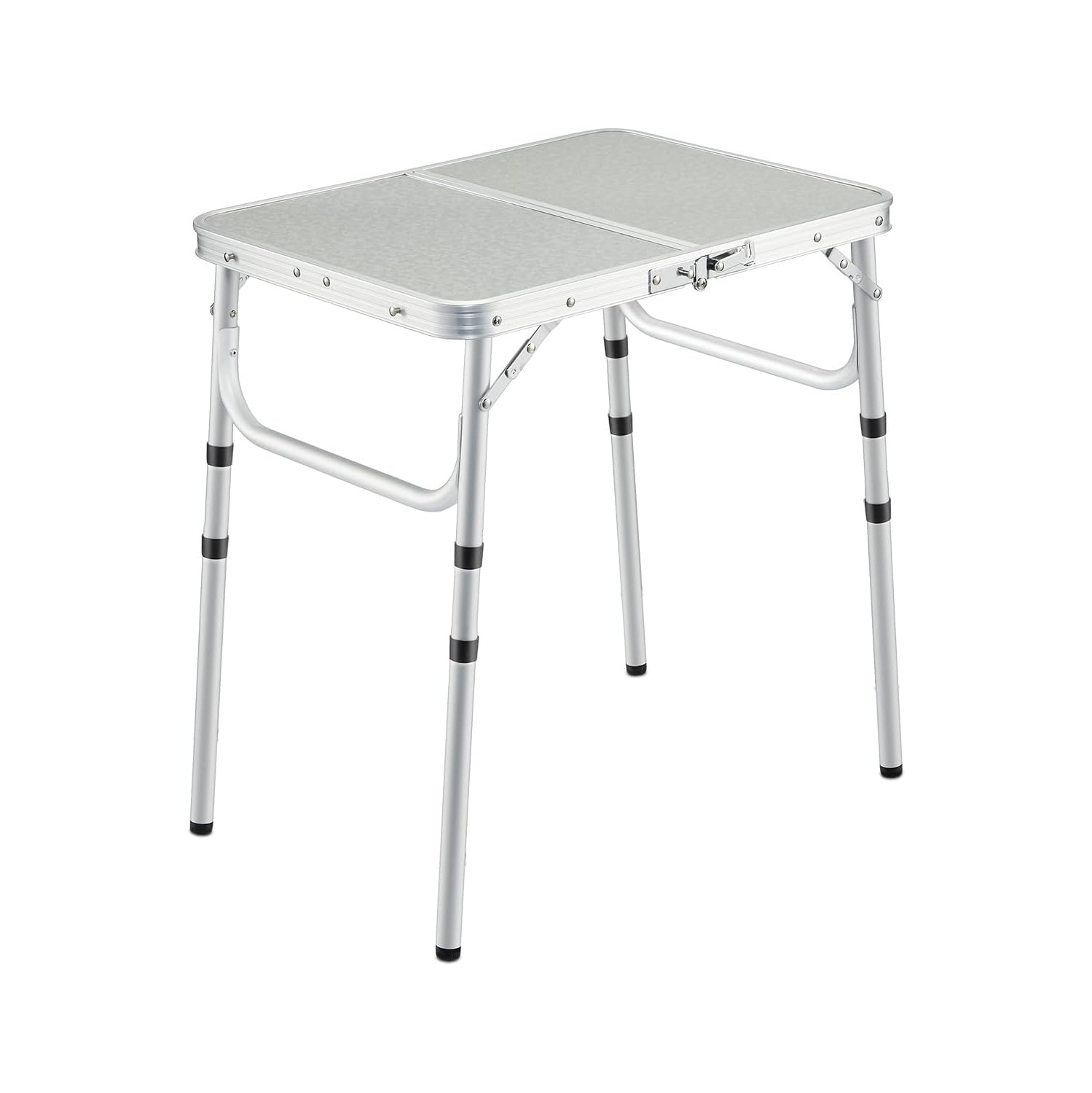 PetginHome 2 Feet Folding Table,Foldable Table Adjustable Height, Lightweight Portable Aluminum Camping Table, 3 Heights,40.6D x 121.9W x 39.9H cm