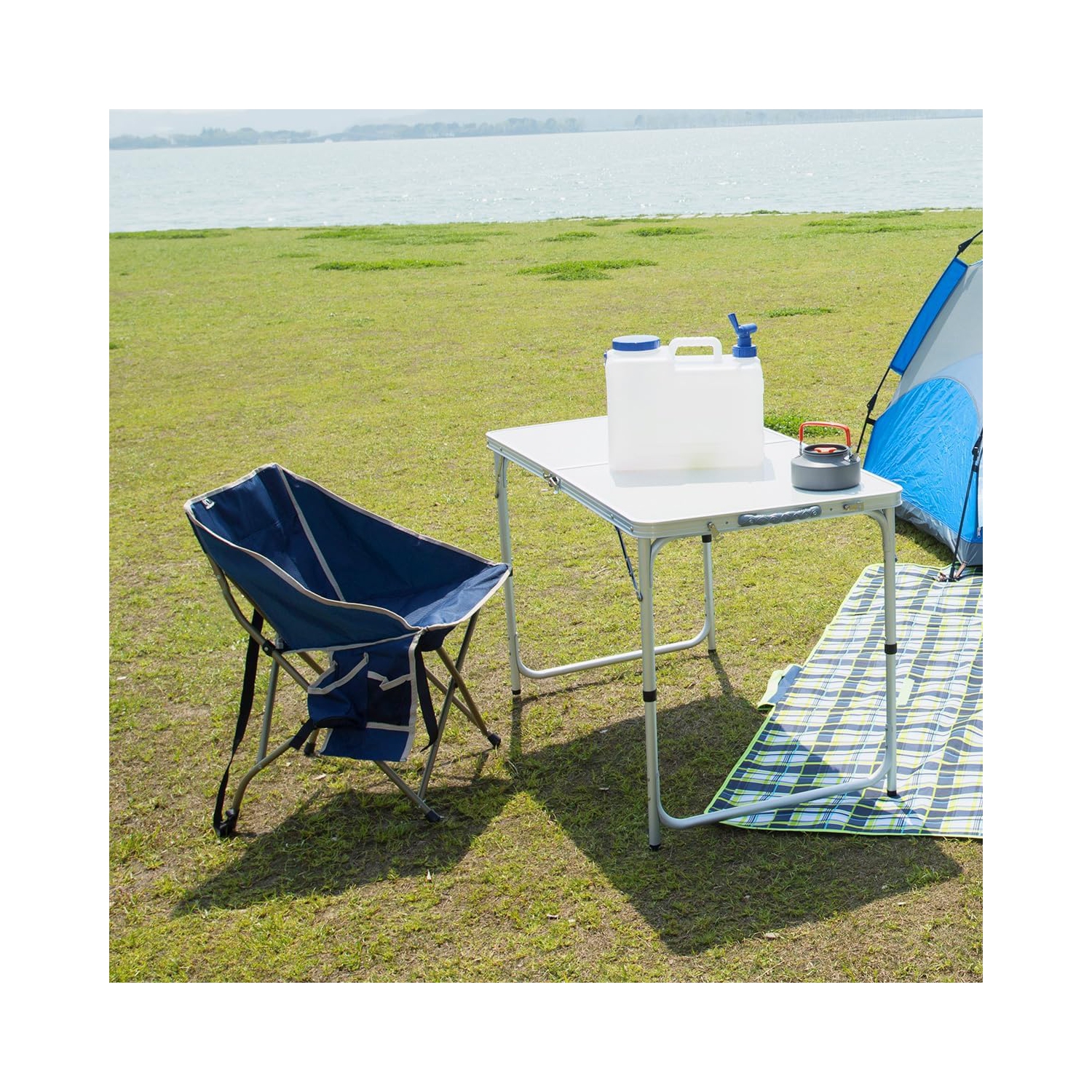 Table pliante de 3 pi de PetginHome, table pliable à hauteur réglable, table de camping légère et portative en aluminium, 2 hauteurs, 91.4D x