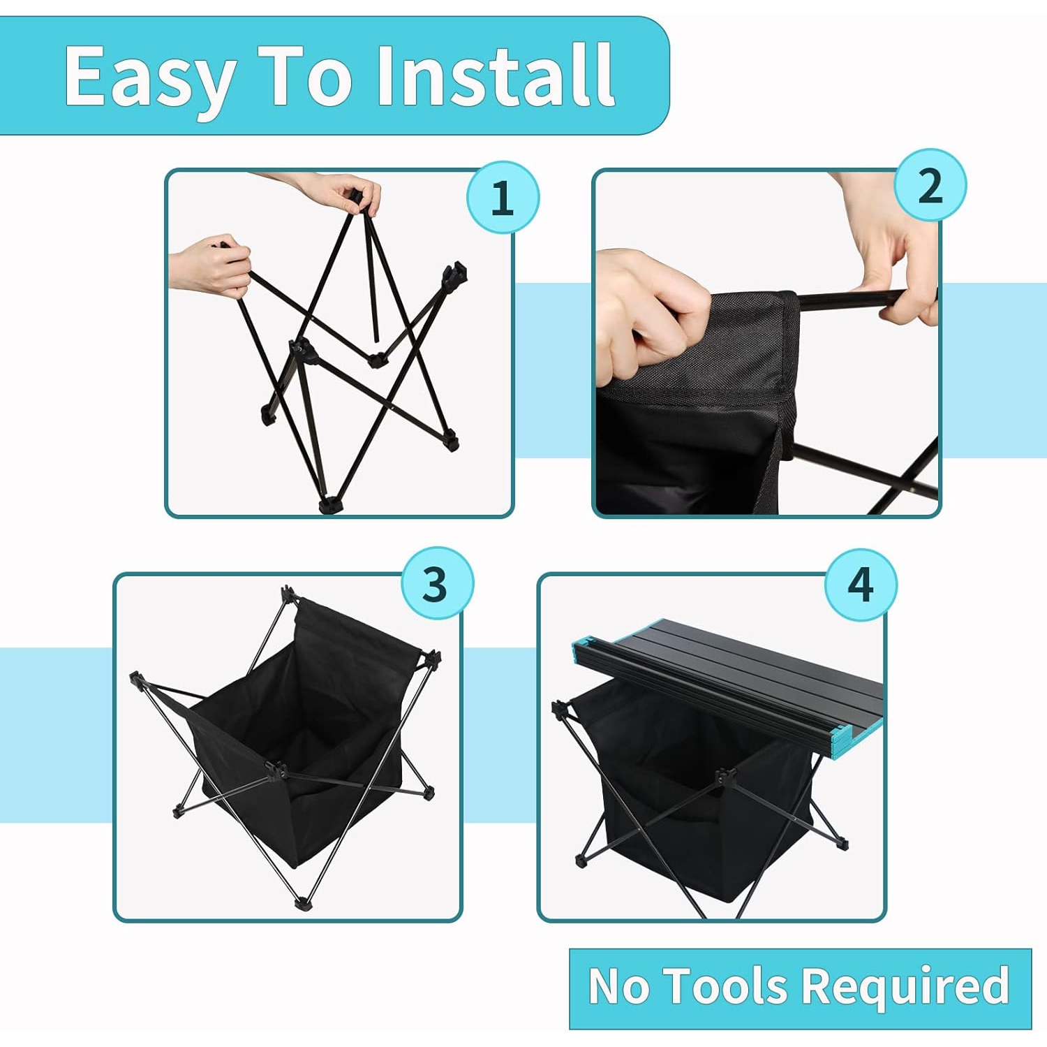 PetginHome Folding Table,Portable Camping Table Aluminum Beach Table with Carry Bag,Lightweight Folding Patio Table for BBQ,Picnic,Camping-Large