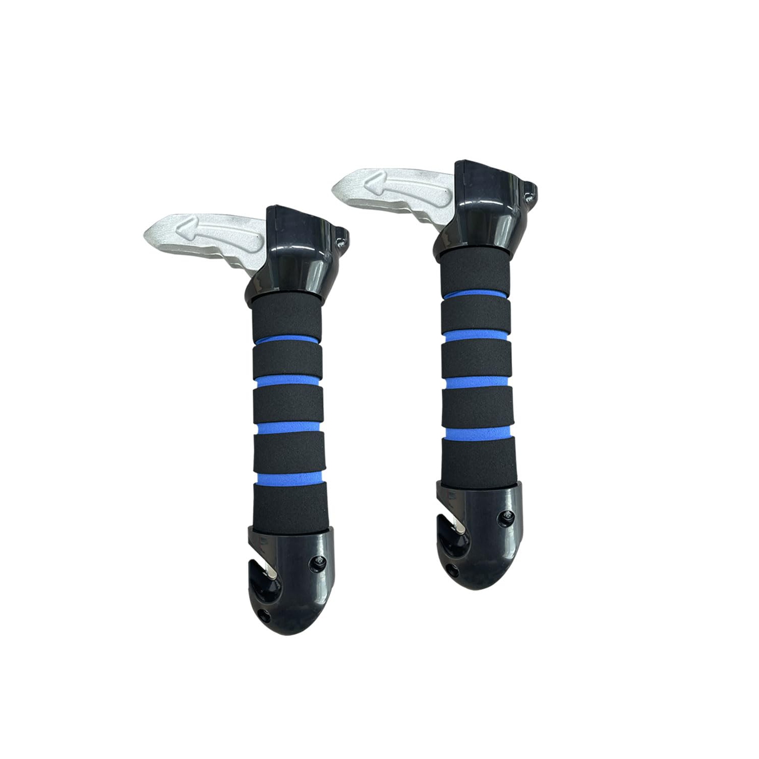 3 in 1 Portable Door Assist Handle,Security Hammer,Belt Cutter,Car Cane for Elderly(2pcs)-Blue