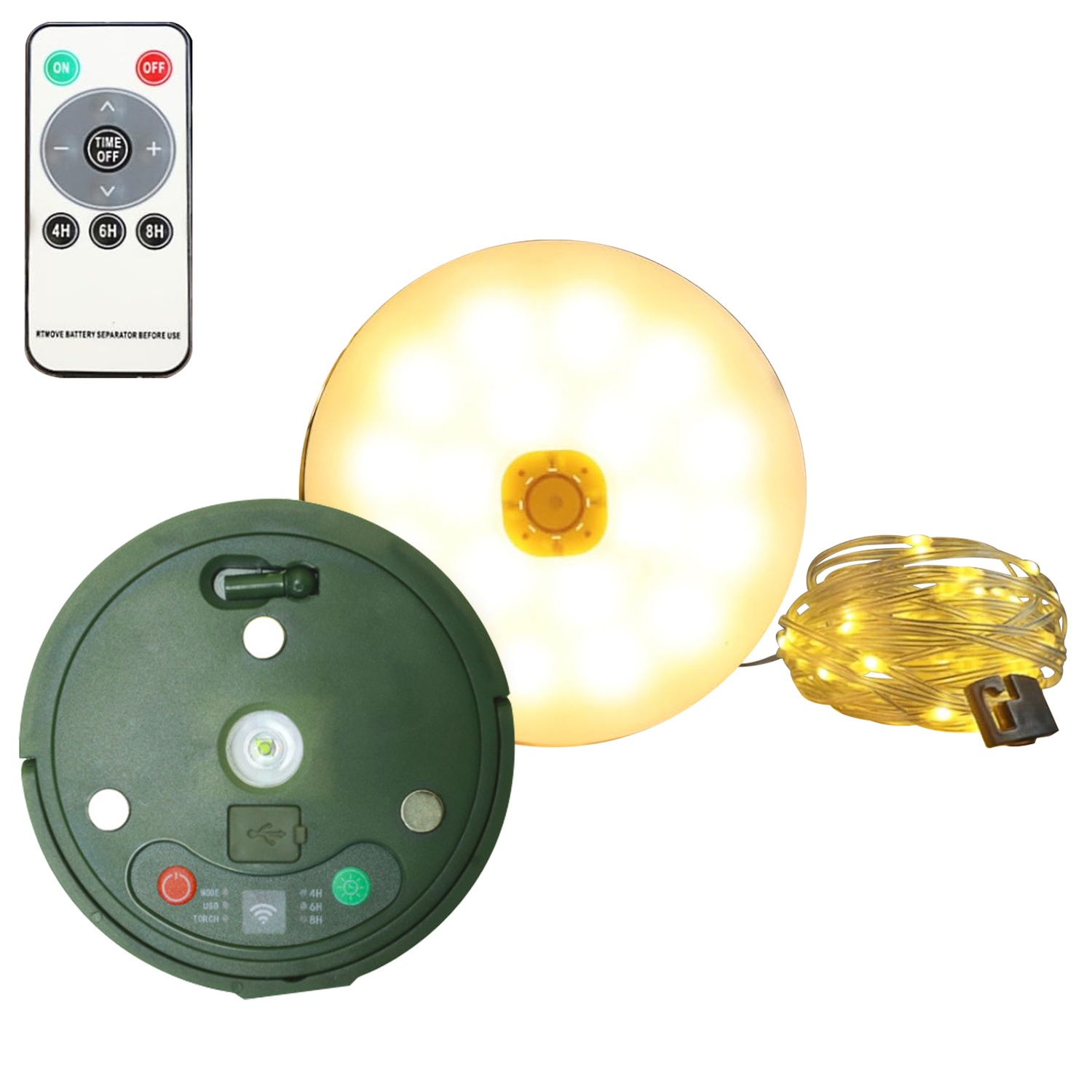 Guirlande de lumières de camping portative, guirlande de lumières de tente rechargeables de 32,8PI, lanternes de camping portatives pour jardin