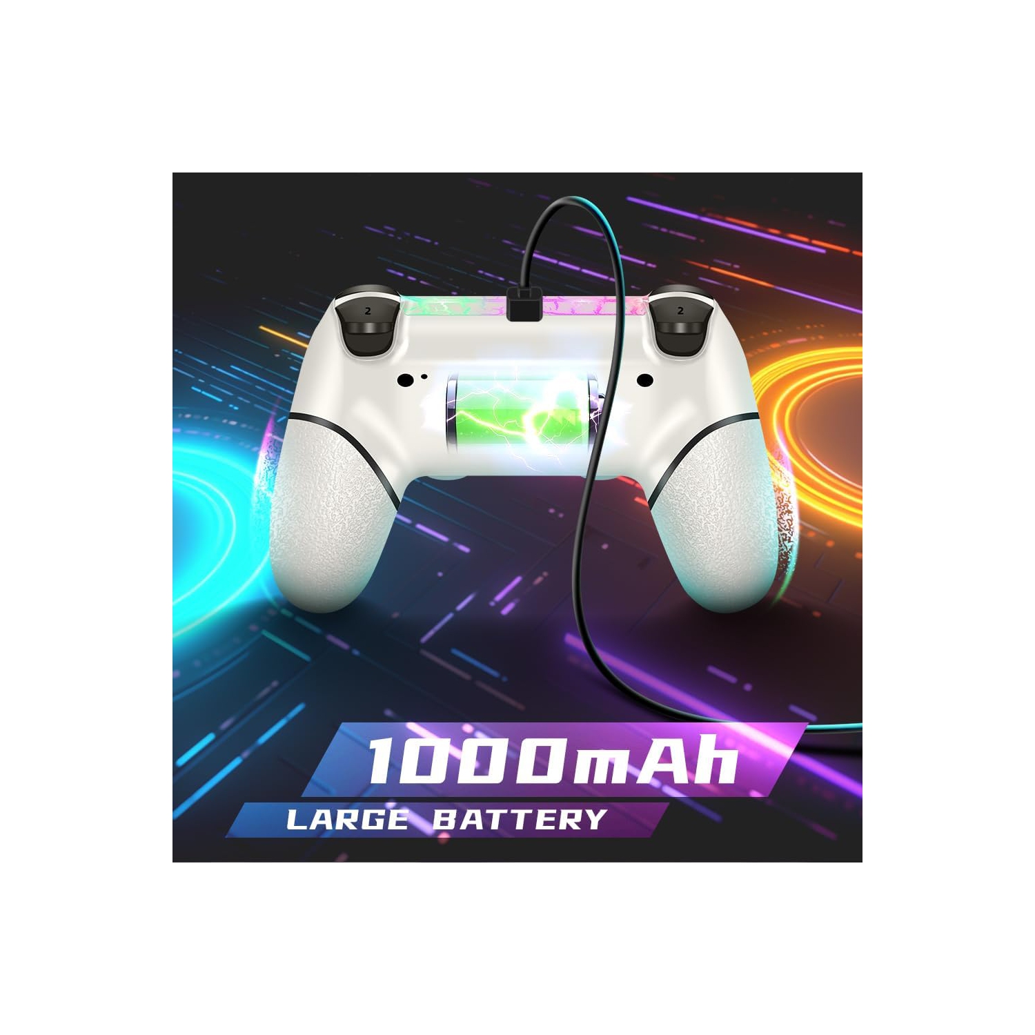 Manette sans fil pour PS4, manette de jeu V2 de conception personnalisée pour PS4 avec prise antidérapante des deux côtés et prise audio 3,5&nbsp;mm