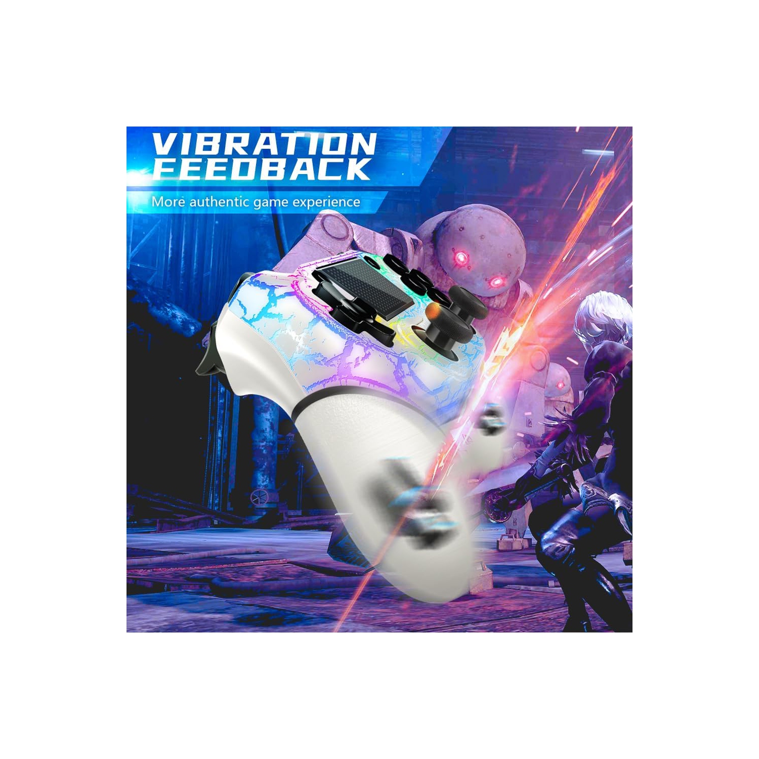 Manette sans fil pour PS4, manette de jeu V2 de conception personnalisée pour PS4 avec prise antidérapante des deux côtés et prise audio 3,5&nbsp;mm