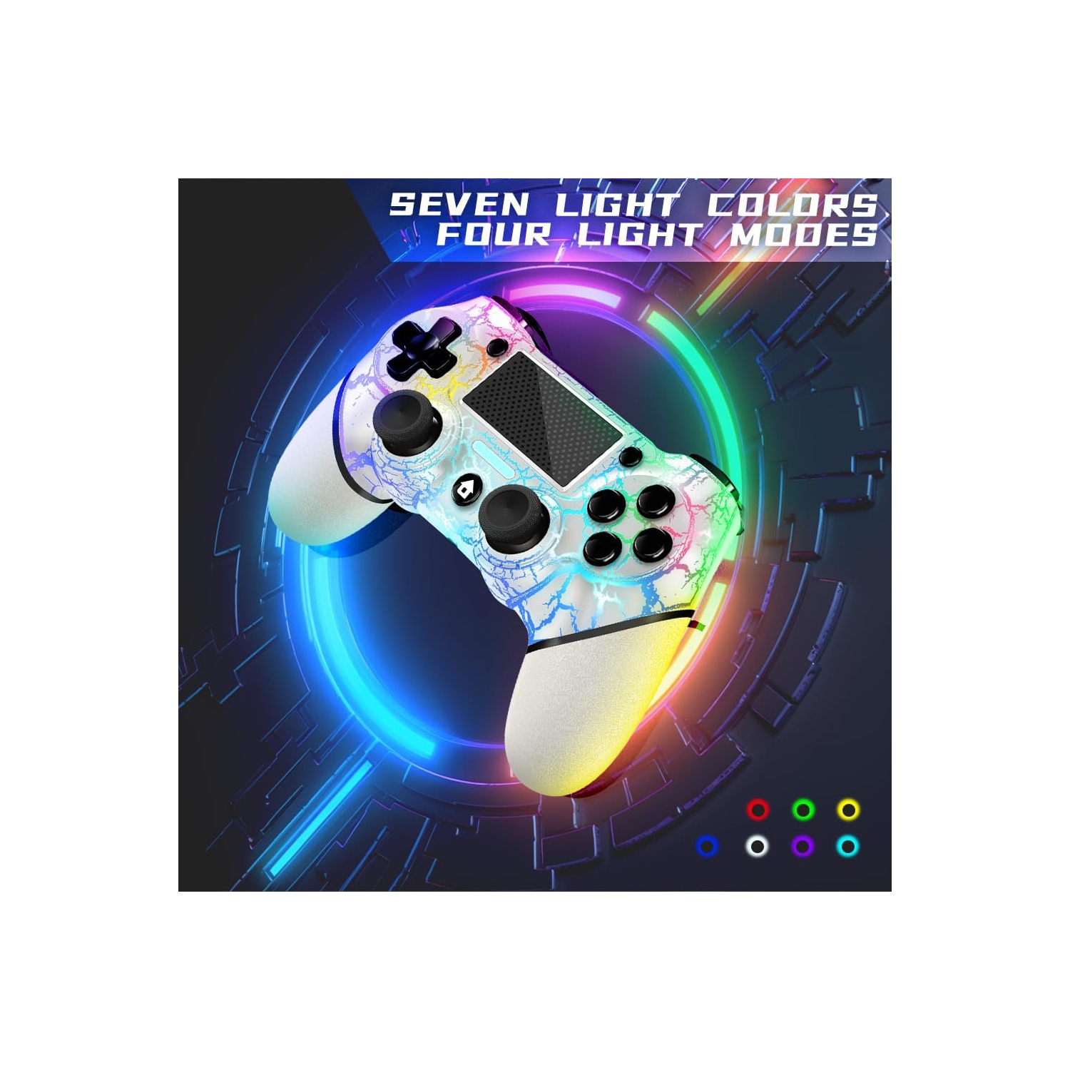 Manette sans fil pour PS4, manette de jeu V2 de conception personnalisée pour PS4 avec prise antidérapante des deux côtés et prise audio 3,5&nbsp;mm