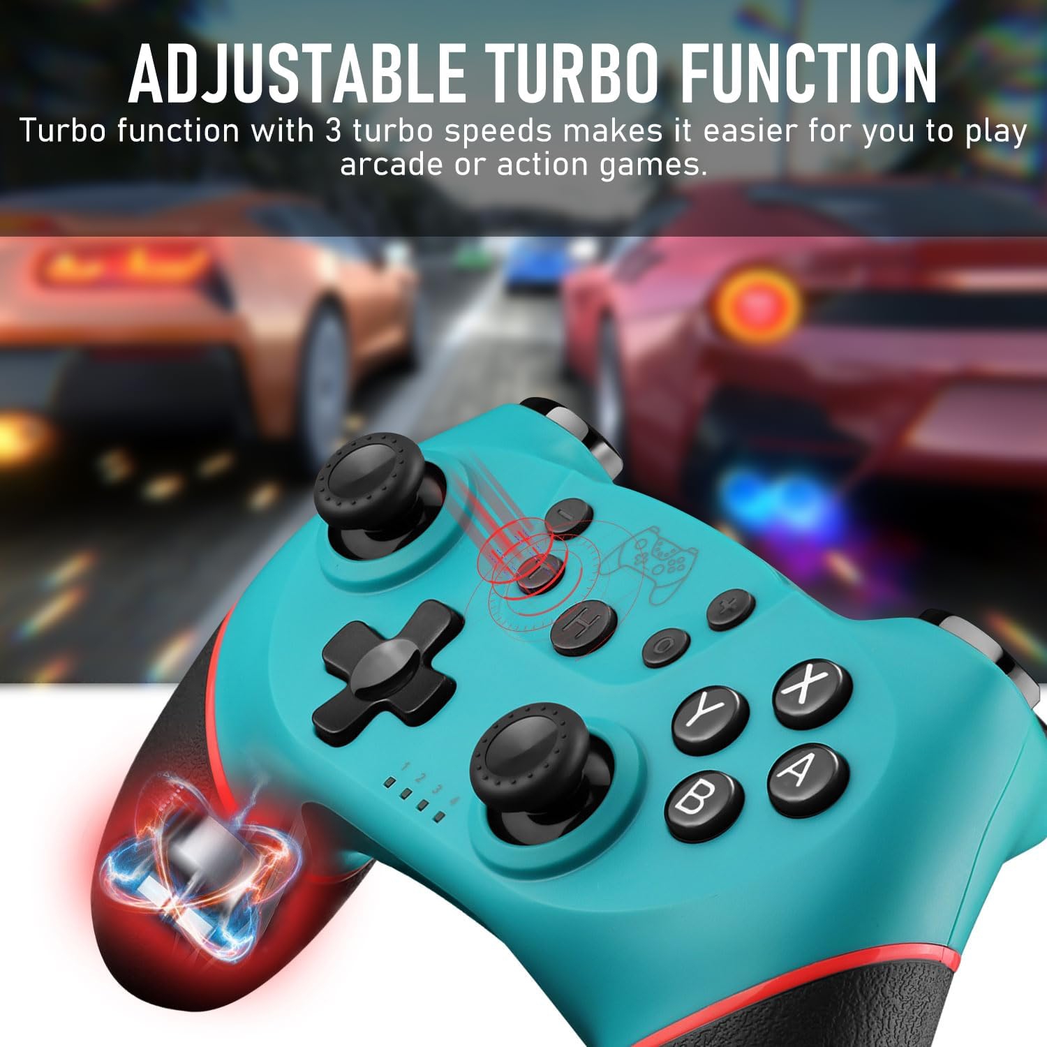 Controller for Switch, Wireless Pro Controller for Switch/Switch Lite/Switch OLED, Remote Gamepad with Joystick, Ergonomic Non-Slip, Adjustable Turbo