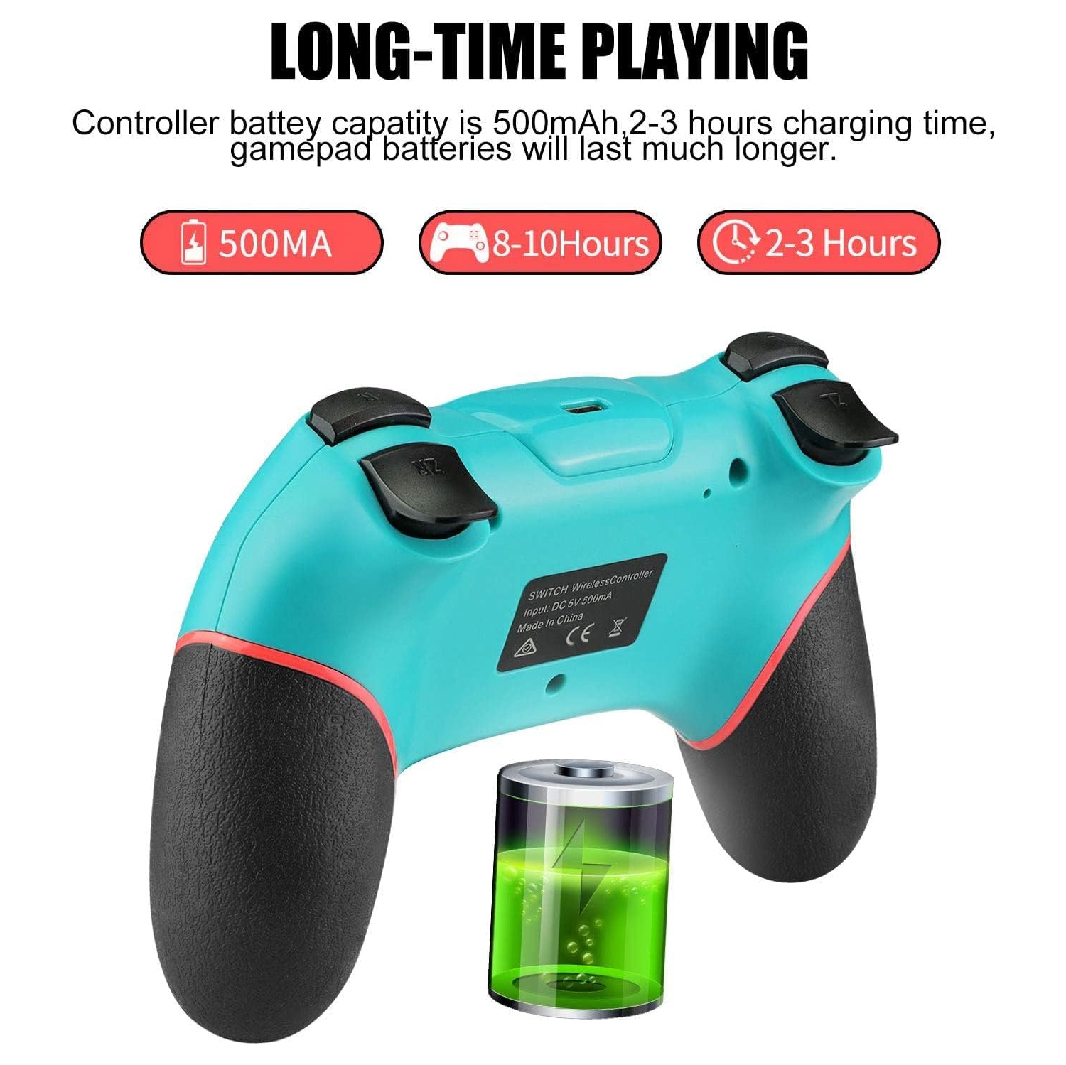 Controller for Switch, Wireless Pro Controller for Switch/Switch Lite/Switch OLED, Remote Gamepad with Joystick, Ergonomic Non-Slip, Adjustable Turbo