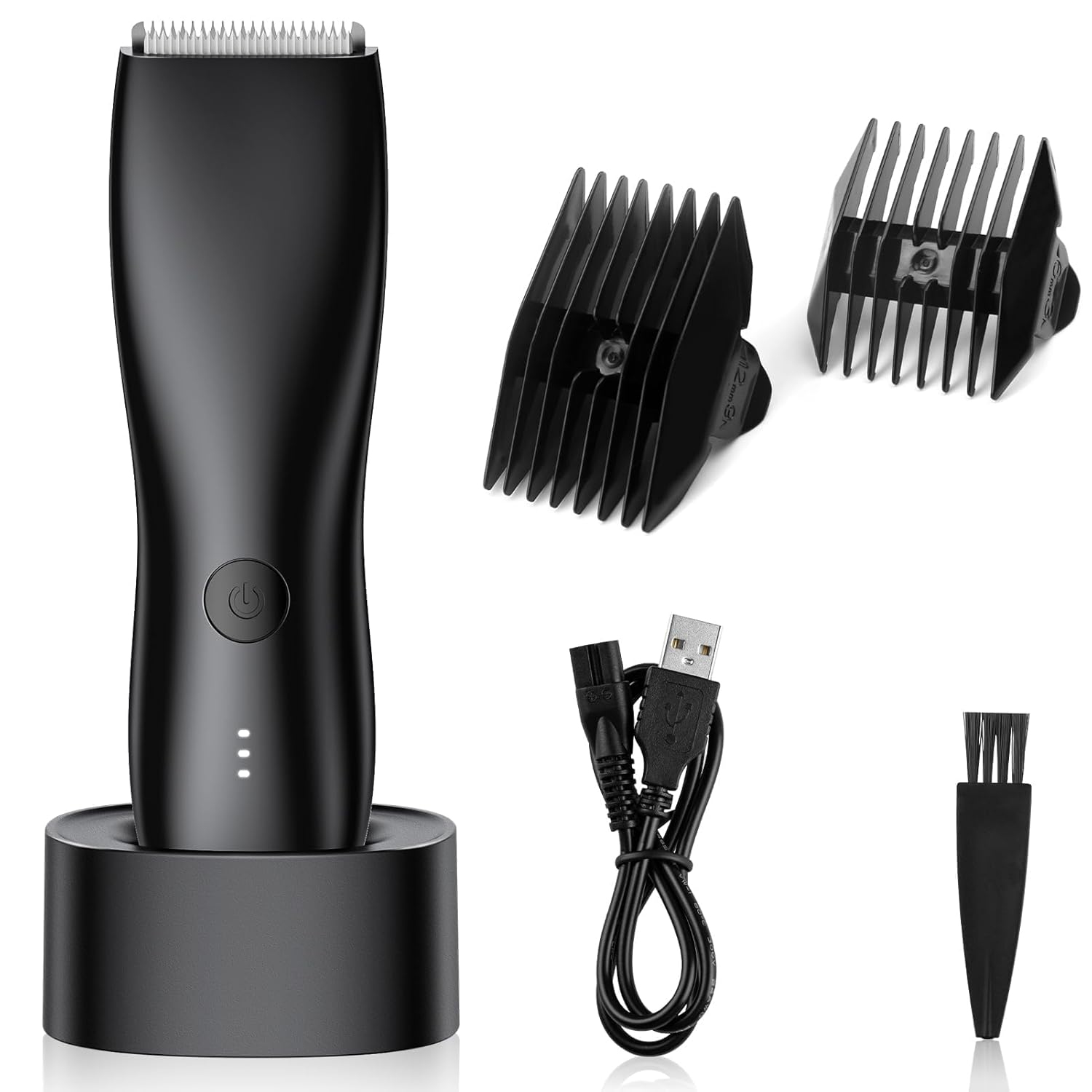Men's Body Hair Trimmer, Waterproof Rechargeable Electric Full Body Trimmer for Home Use-Black