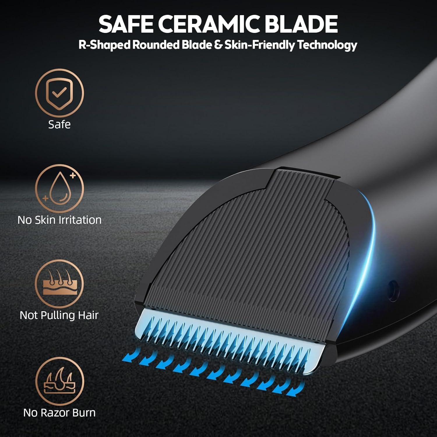 Men's Body Hair Trimmer, Waterproof Rechargeable Electric Full Body Trimmer for Home Use-Black