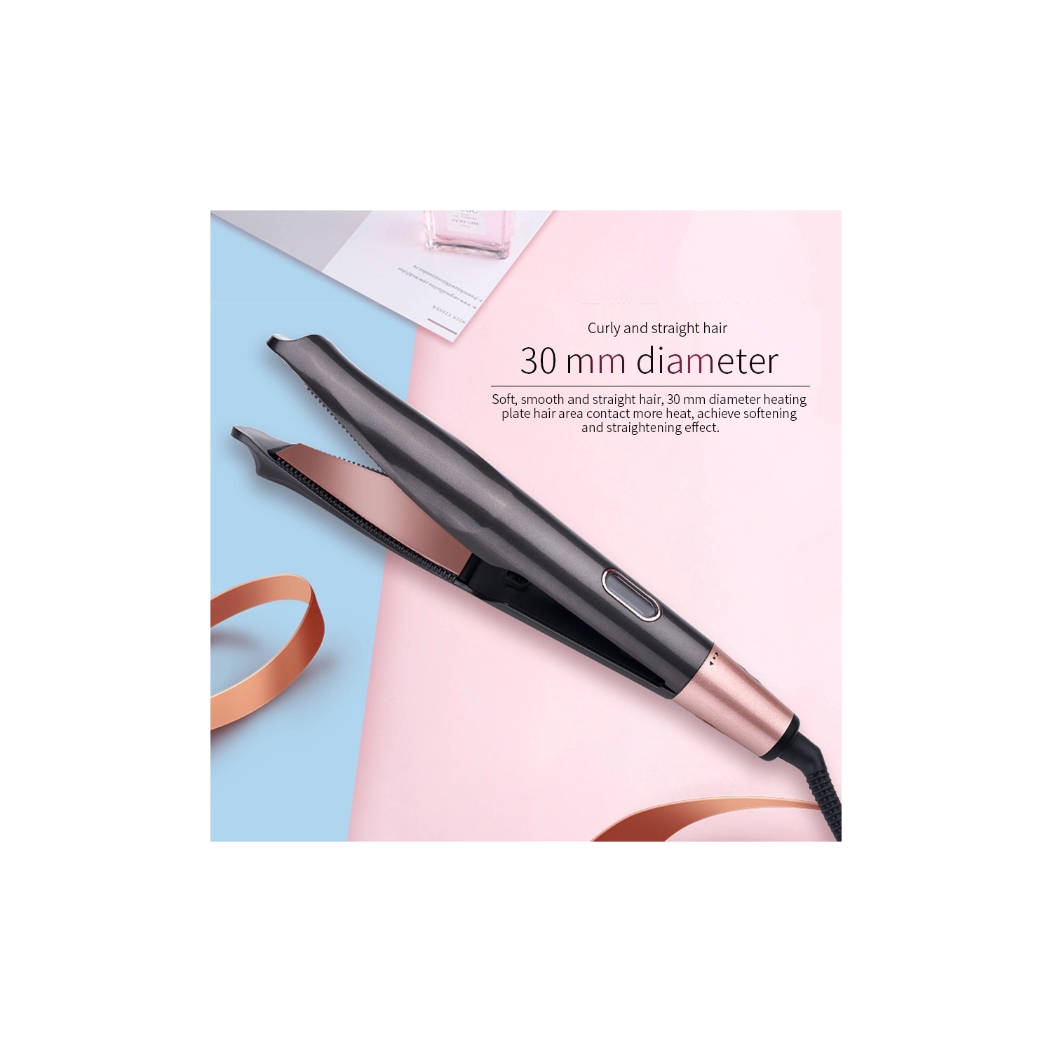 Fer plat 2-en-1 Fer à friser portatif en céramique Outils à cheveux pour la maison et les voyages