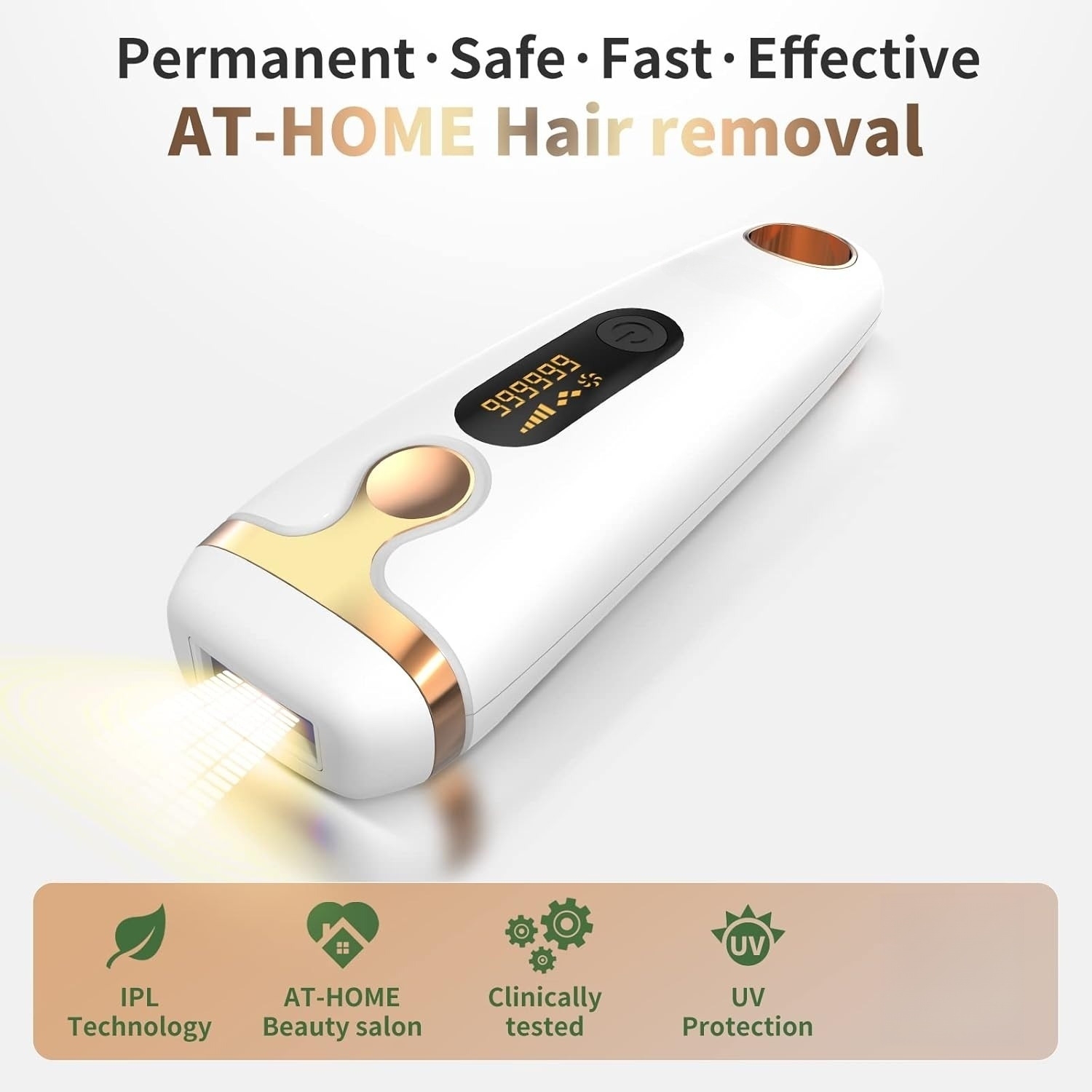 Appareil d'épilation laser IPL Dispositif d'épilation permanent sans douleur réduisant la repousse des cheveux appropriée pour une utilisation à