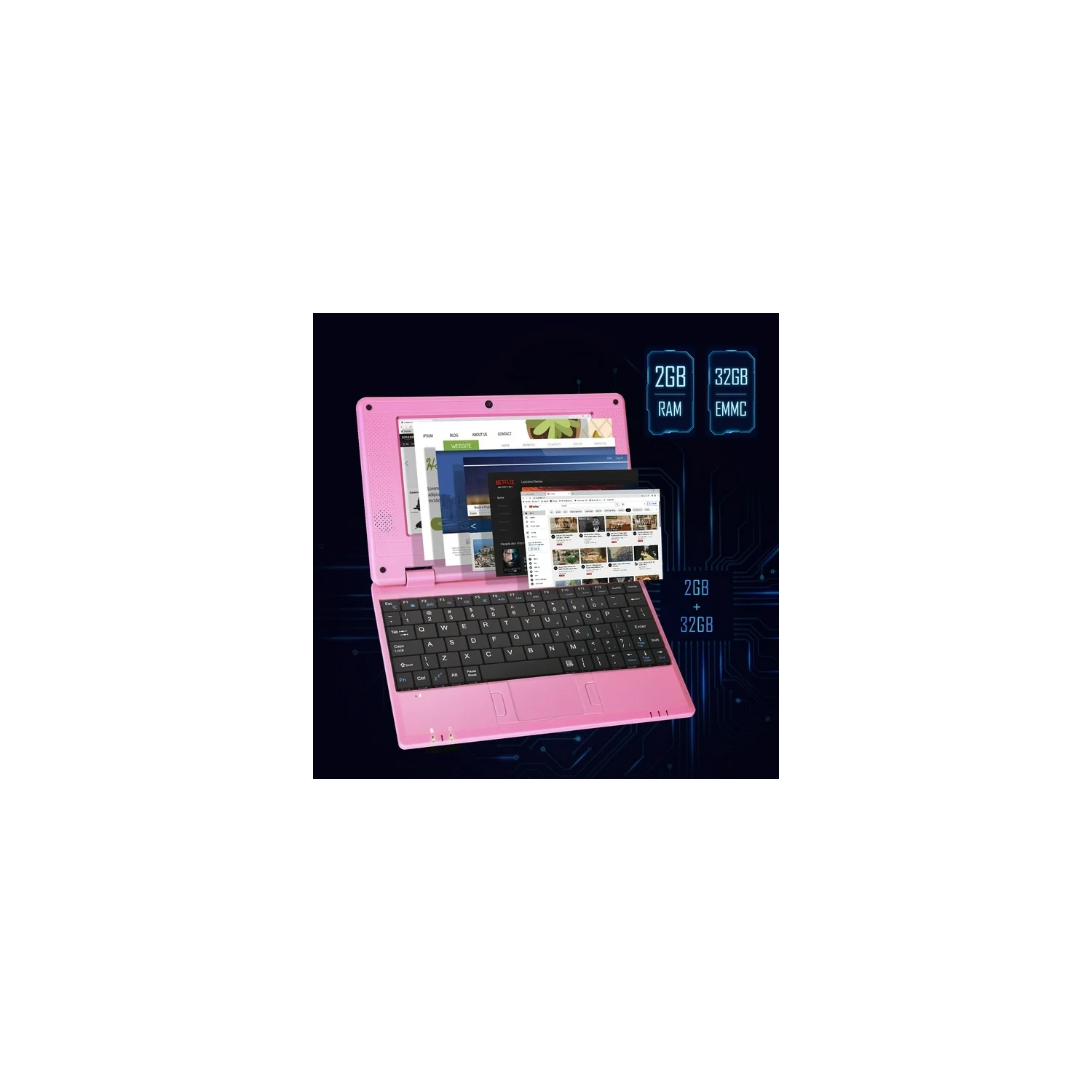 Ordinateur portatif, processeur quadruple cœur propulsé par Android 12.0, miniportable avec Wi-Fi, caméra Web et Bluetooth, mini portable avec sac,