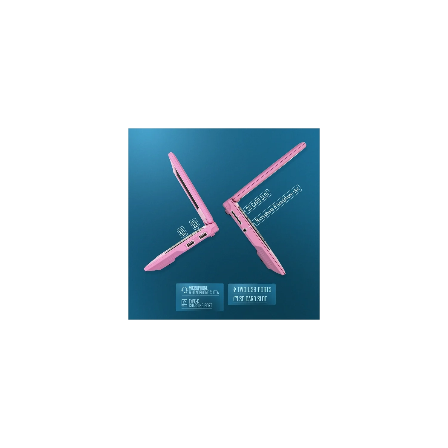 Ordinateur portatif, processeur quadruple cœur propulsé par Android 12.0, miniportable avec Wi-Fi, caméra Web et Bluetooth, mini portable avec sac,